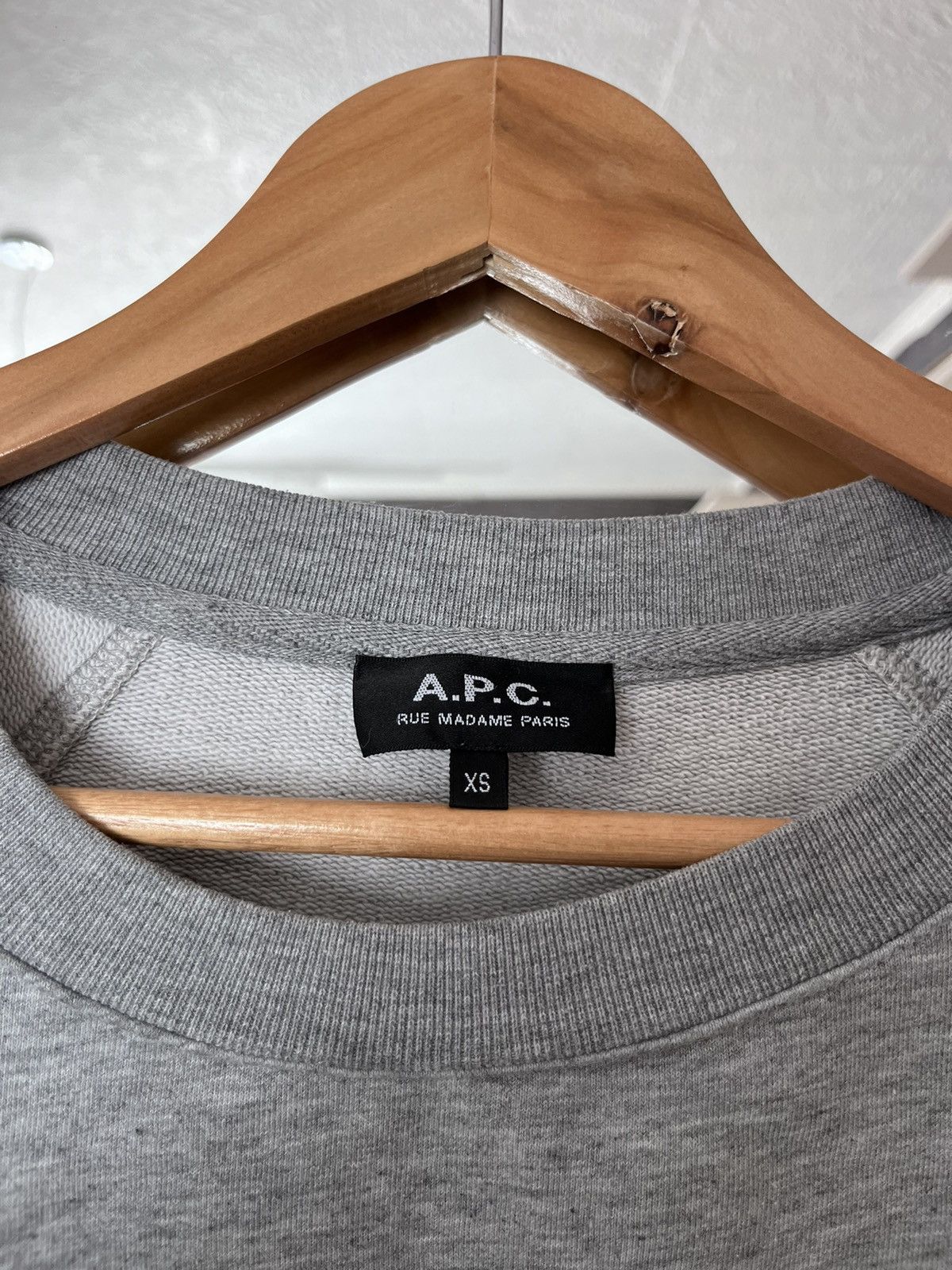 A.P.C. APC Grey Big Logo Paris Cotton Sweatshirt Jumper Size XS / US 0-2 / IT 36-38 - 6 Thumbnail