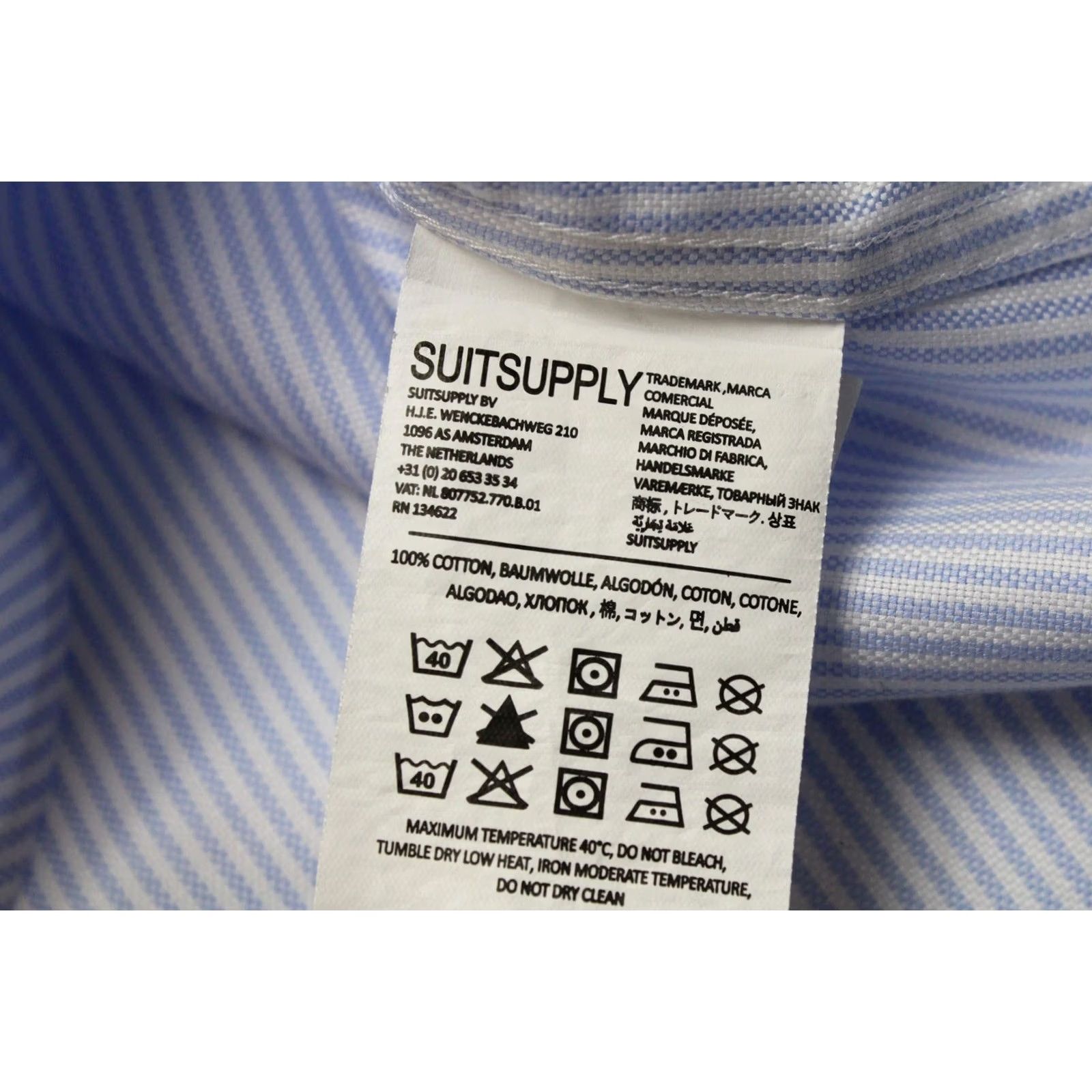 Suitsupply Suitsupply Try On Extra Slim Fit Shirt Men's Button Up 38 / 15 Blue Cotton Pinstripe Collared Long Sleeve Size US M / EU 48-50 / 2 - 6 Thumbnail