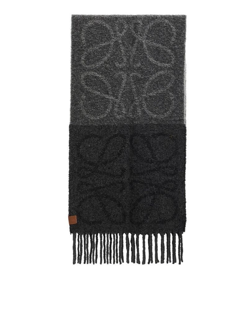 Loewe LOEWE $690 Dark Gray/Black Wool Scarf New & Authentic Size ONE SIZE - 2 Thumbnail