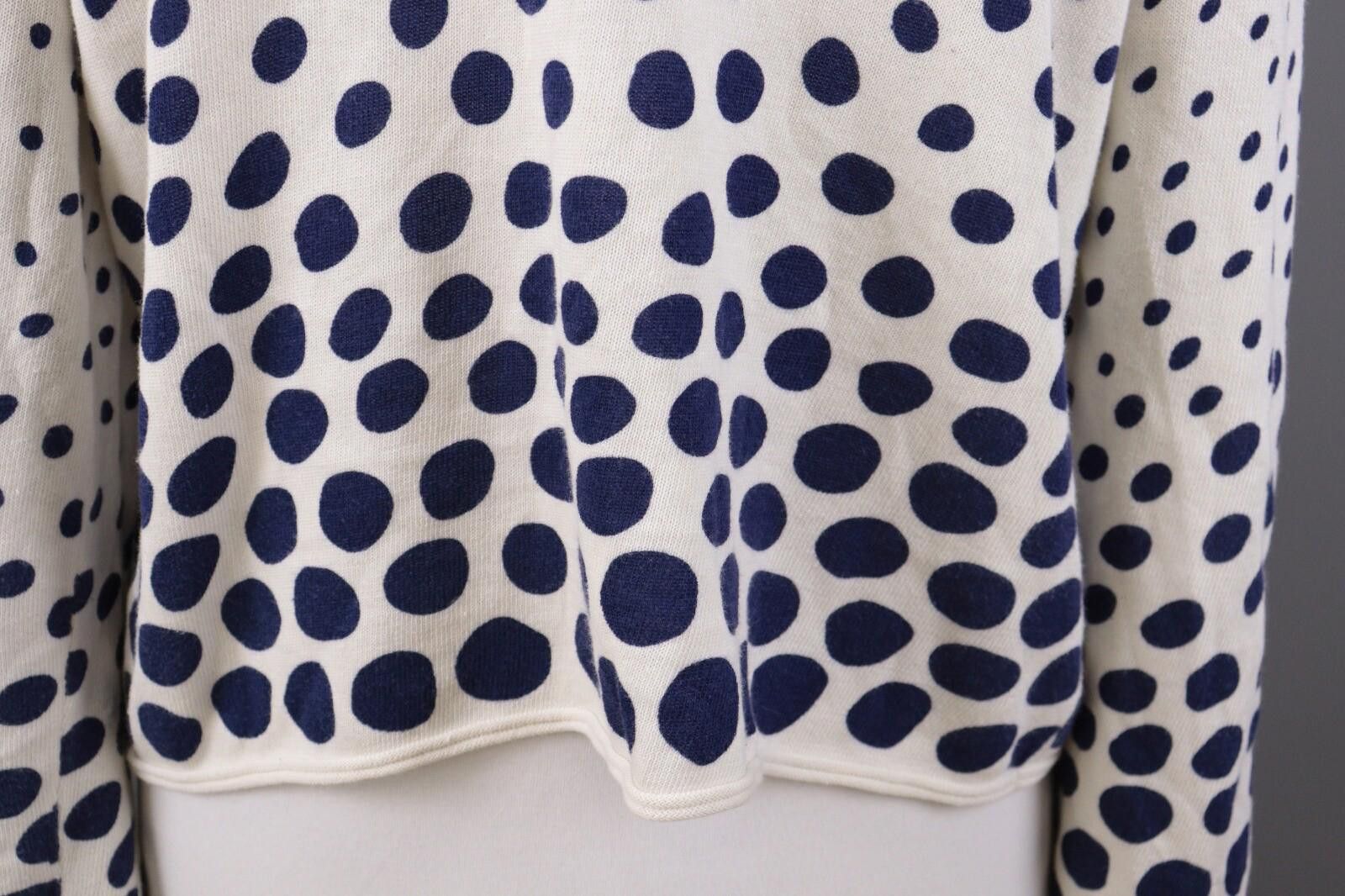 Designer Gudrun Sjoden White Polka Dot Knit Cardigan Sweater Size L Size L / US 10 / IT 46 - 11 Thumbnail