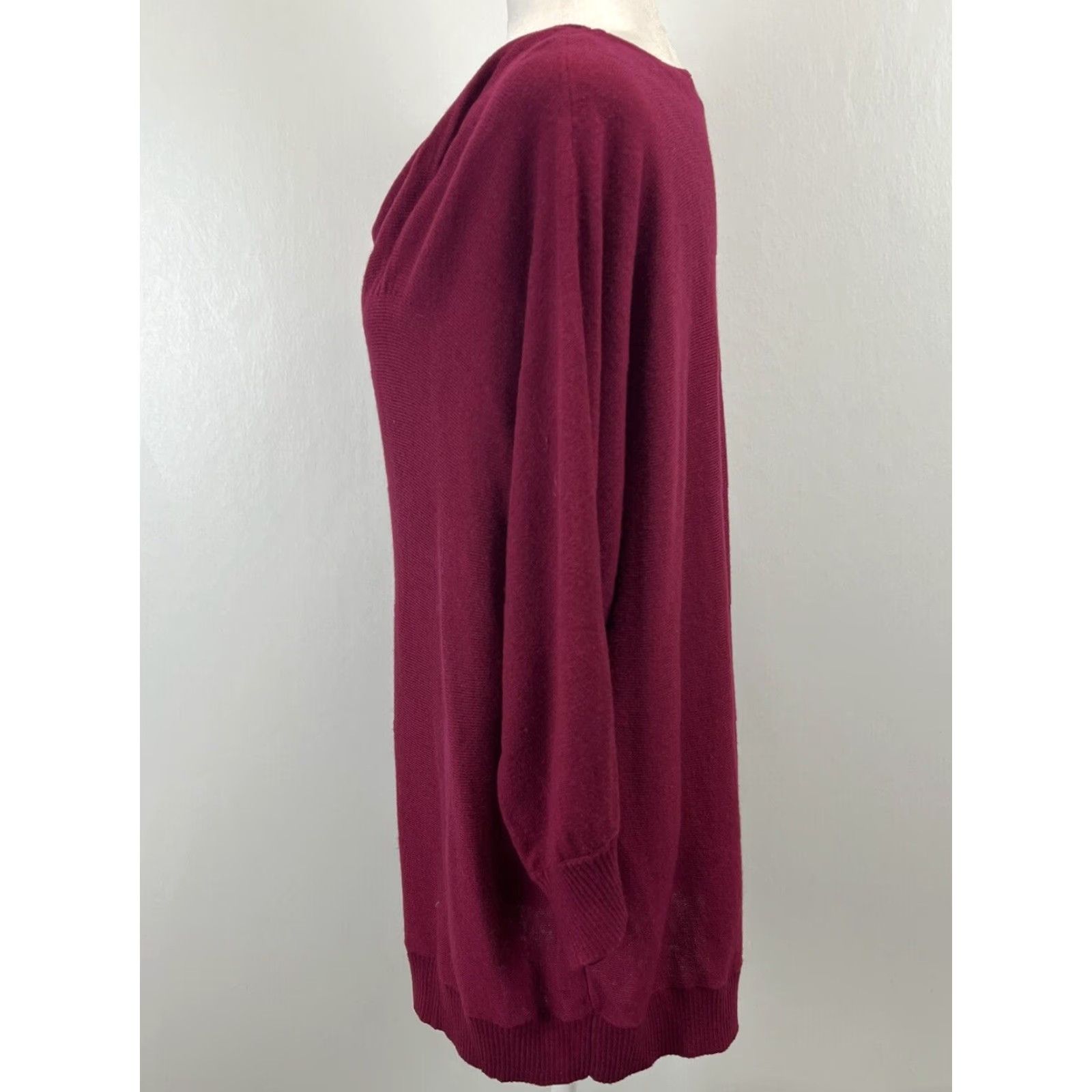 Vintage Chico's Sweater Women Size 2 Raspberry Cowl Neck Pullover Size XS / US 0-2 / IT 36-38 - 2 Thumbnail