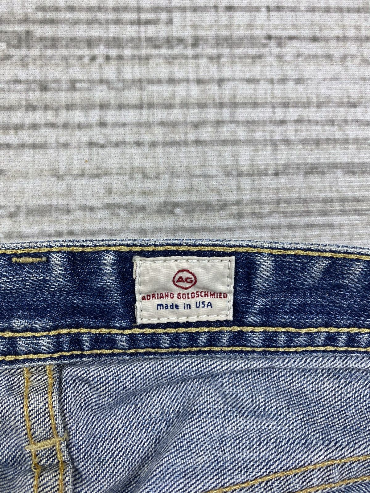 AG Adriano Goldschmied × Le Grande Bleu (L.G.B.) × Vintage Vtg AG Adriano Goldschmied Slim Straight Distressed Pants Size US 32 / EU 48 - 16 Thumbnail