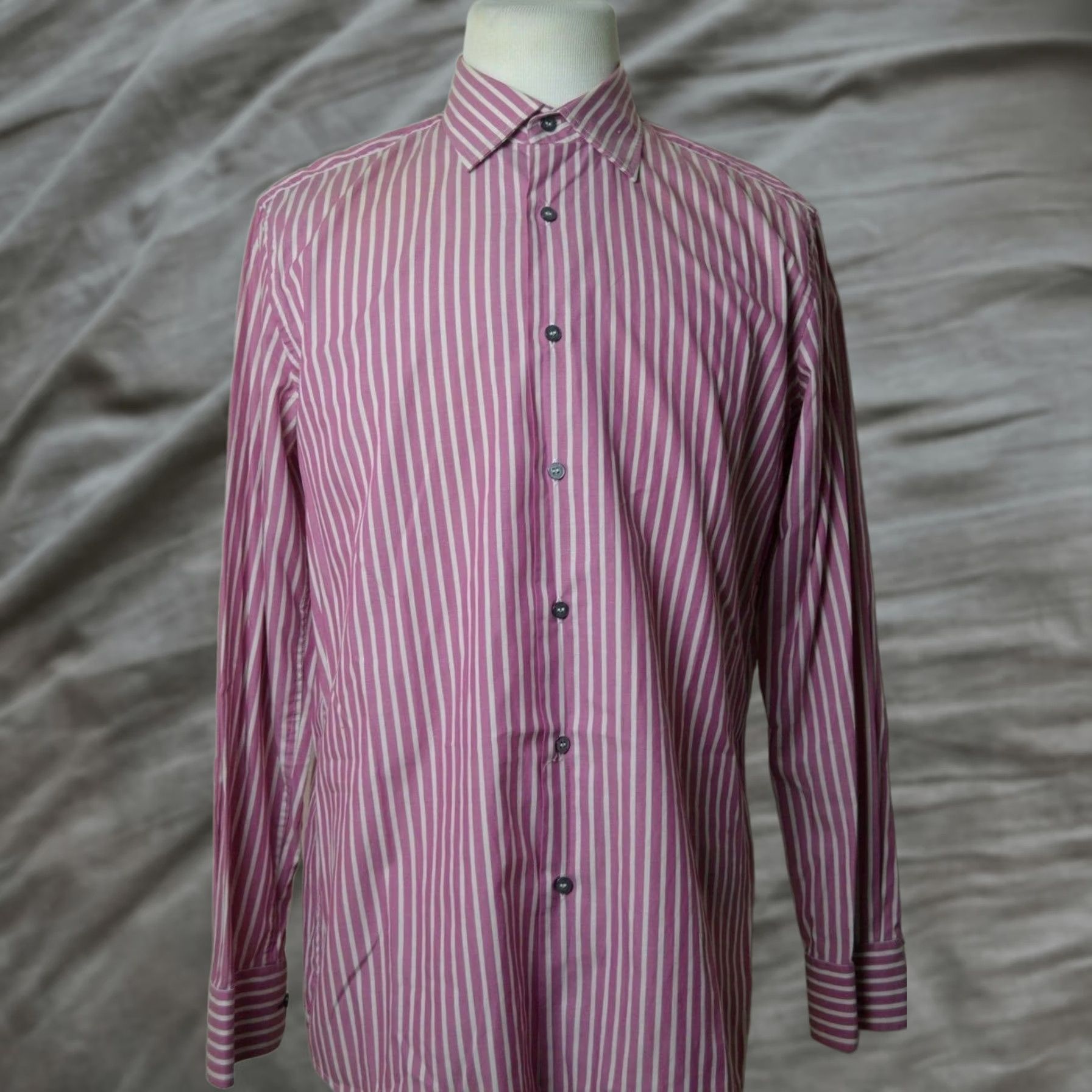 Paul Smith Paul Smith Shirt Mens Size XL Pink White Striped Button Front Italy 16.5/42 Size US XL / EU 56 / 4 - 1 Thumbnail