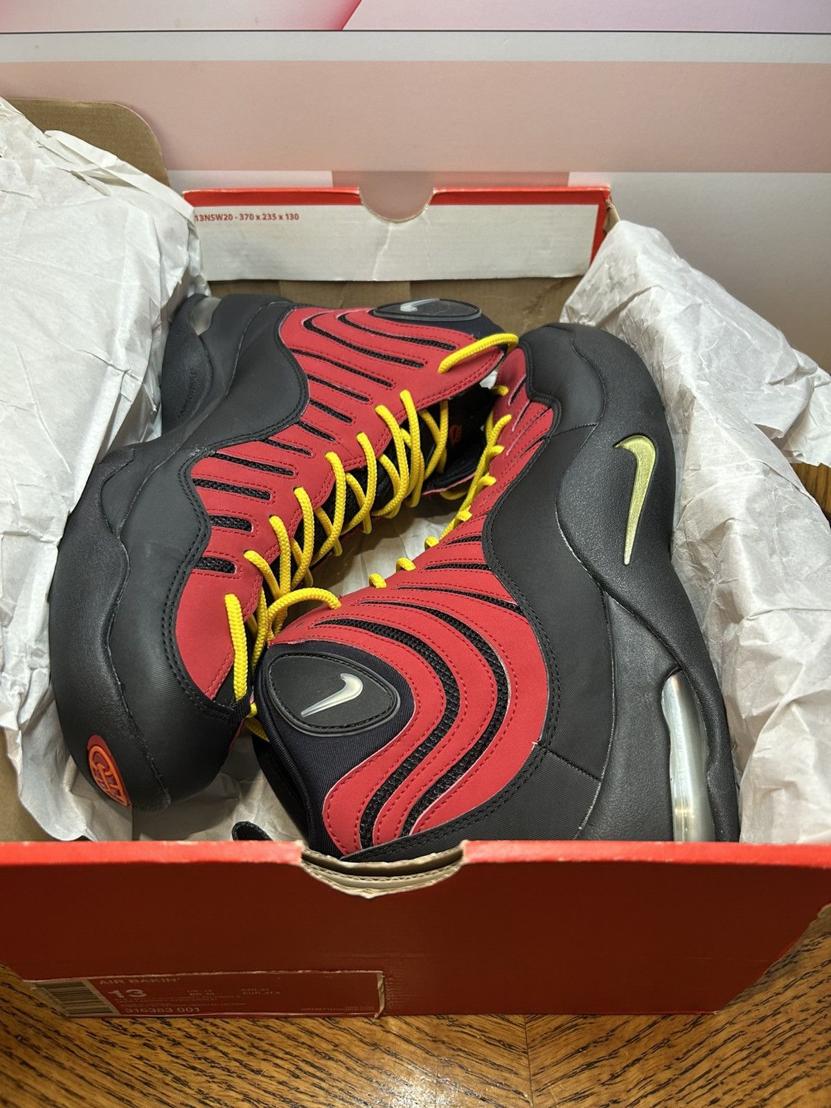 Nike Size 13- Nike Air Bakin Retro OG (2014) Red/Yellow Hardaway Size US 13 / EU 46 - 3 Thumbnail