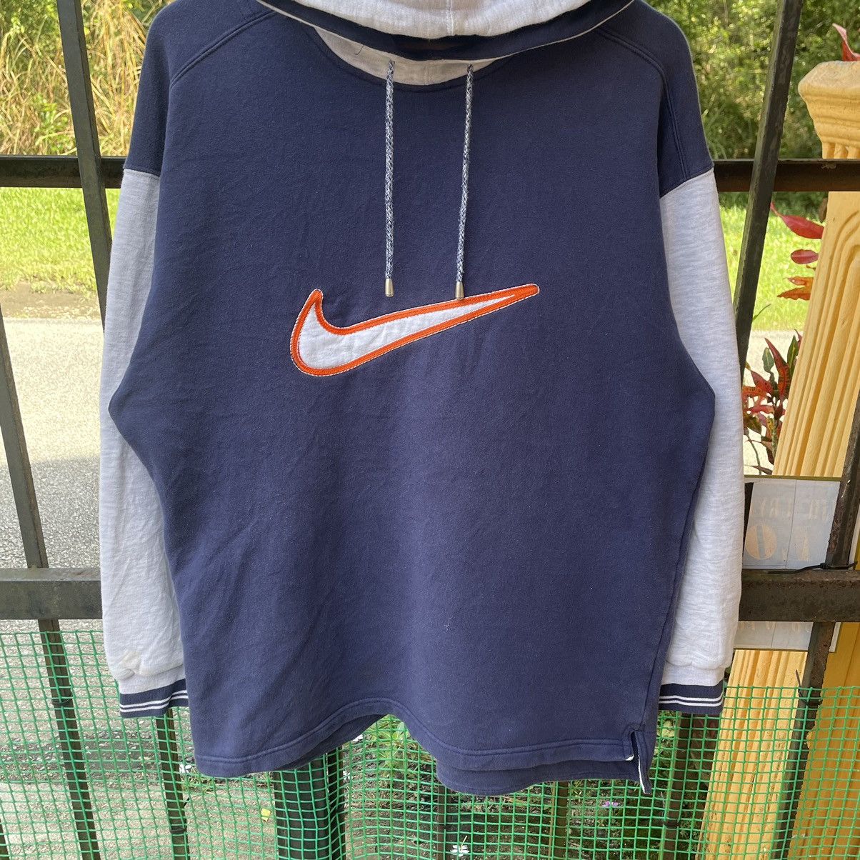 Nike × Vintage 🔥Vintage 90s Nike Embroidered Swoosh Logo Sweat Hoodie Size US M / EU 48-50 / 2 - 4 Thumbnail