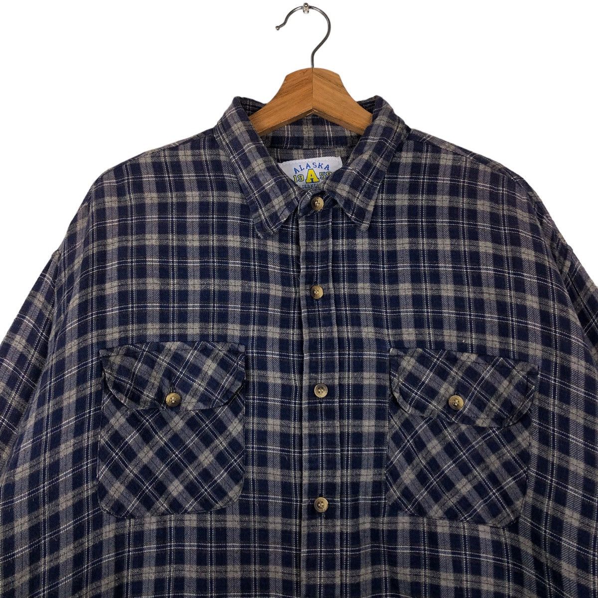 Japanese Brand Vintage Flannel Wool Jacket Tartan Design Alaska Wilderness Size US XXL / EU 58 / 5 - 3 Thumbnail