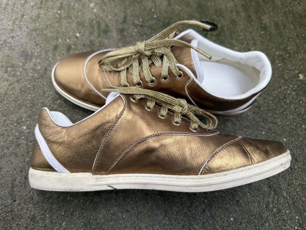 Gucci ✨Gucci✨ (212475) Bronz Metallic Soft Leather Sneakers EU-38 Size US 8 / IT 38 - 4 Thumbnail