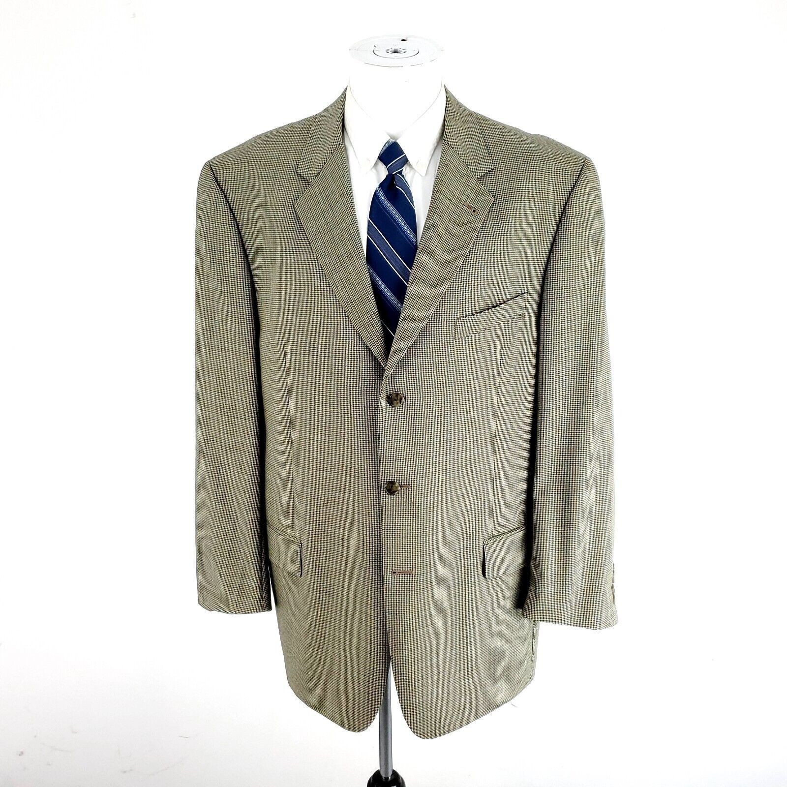 Joseph Abboud Joseph Abboud Nordstrom Wool 3 Button Sport Coat 42L Tan Hou Size 42L - 3 Thumbnail