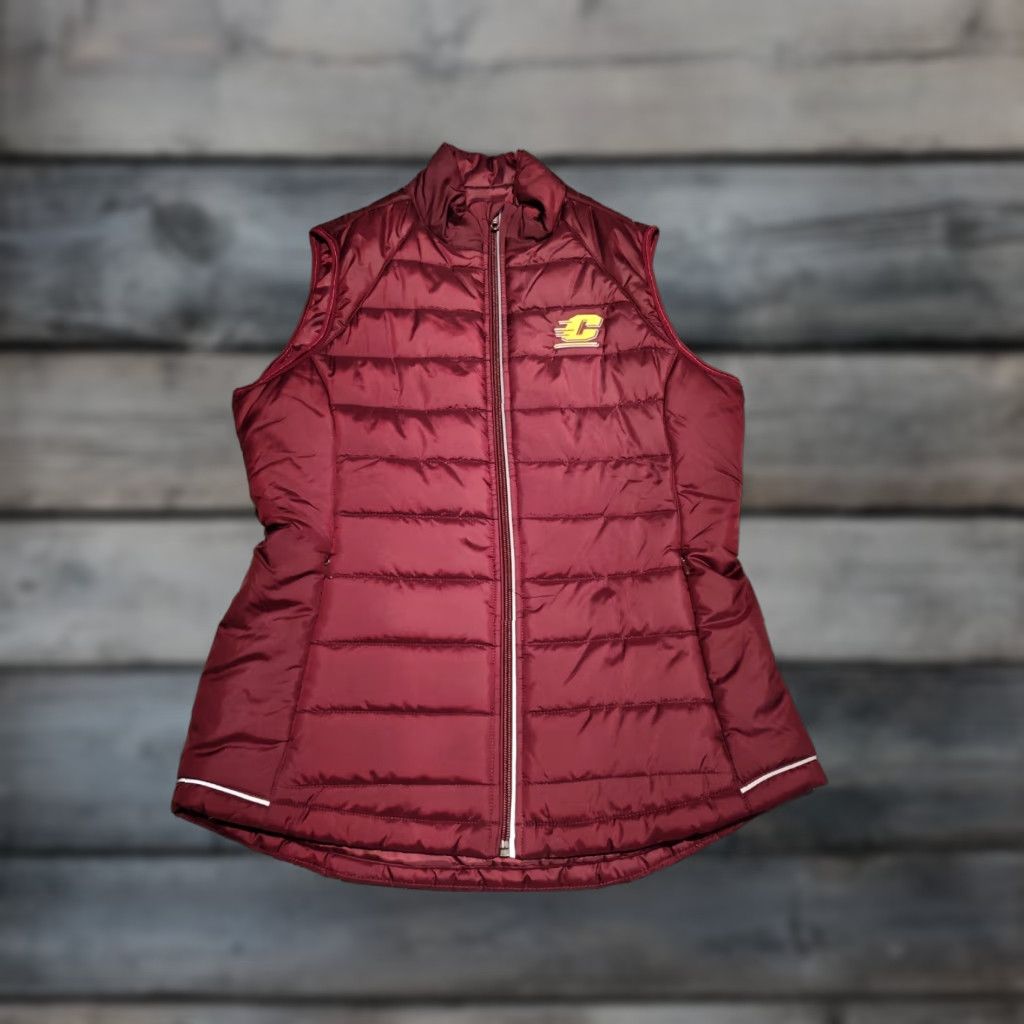 Cutter & Buck Cutter & Buck Weathertec Central Michigan University CMU Womens Puffer Vest EUC Size S / US 4 / IT 40 - 1 Thumbnail