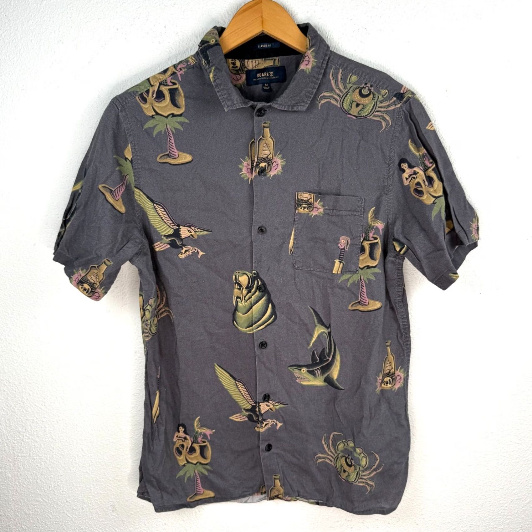 Roark Roark Shirt Mens M Short Sleeve Button Up Outdoors Floral Classic Fit Beach Outdoor Pattern Multicolor Button-Down Collar Mens Size US M / EU 48-50 / 2 - 2 Thumbnail
