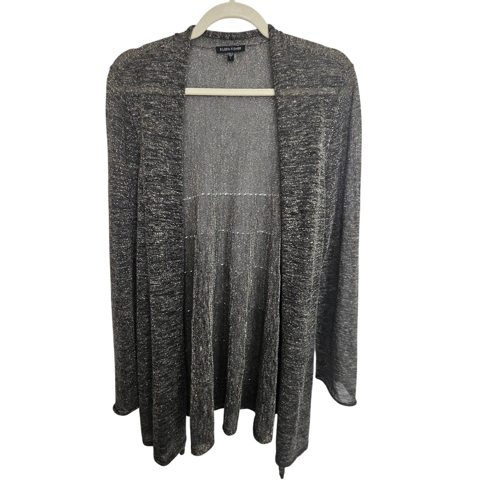 Eileen Fisher Eileen Fisher Linen Open Cardigan Sweater Sz L Quiet Luxury Size L / US 10 / IT 46 - 1 Thumbnail