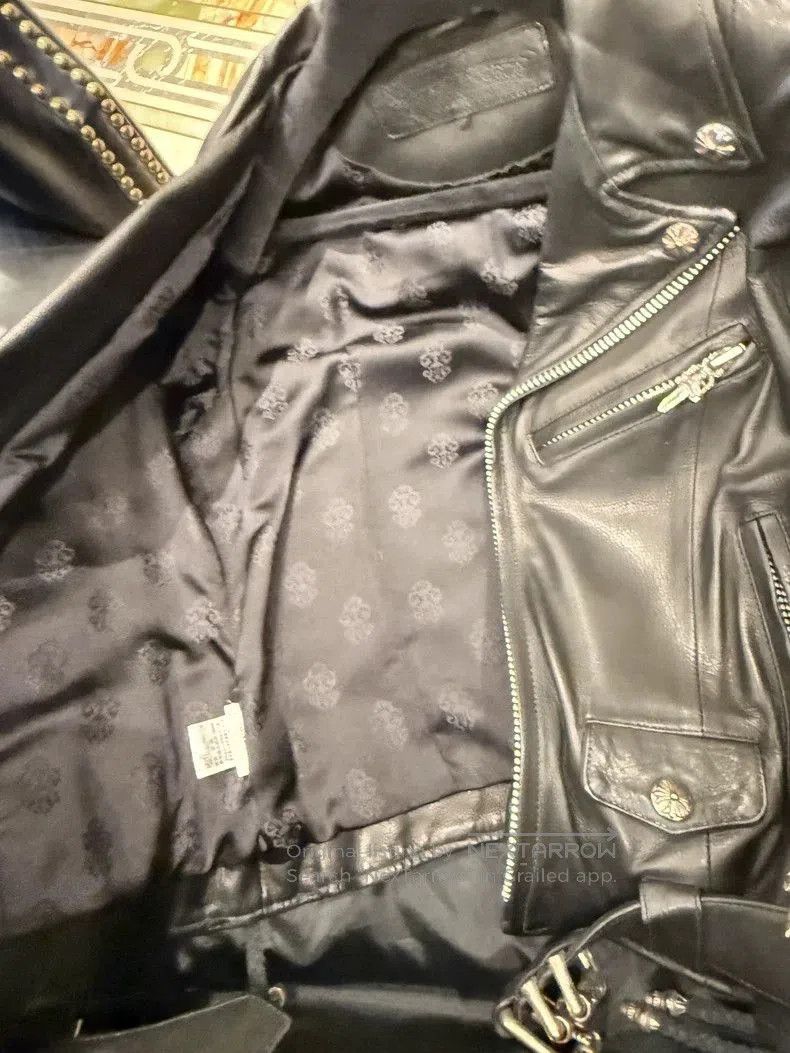 Chrome Hearts Classic Black Leather Motorcycle Jacket. Size US M / EU 48-50 / 2 - 8 Thumbnail