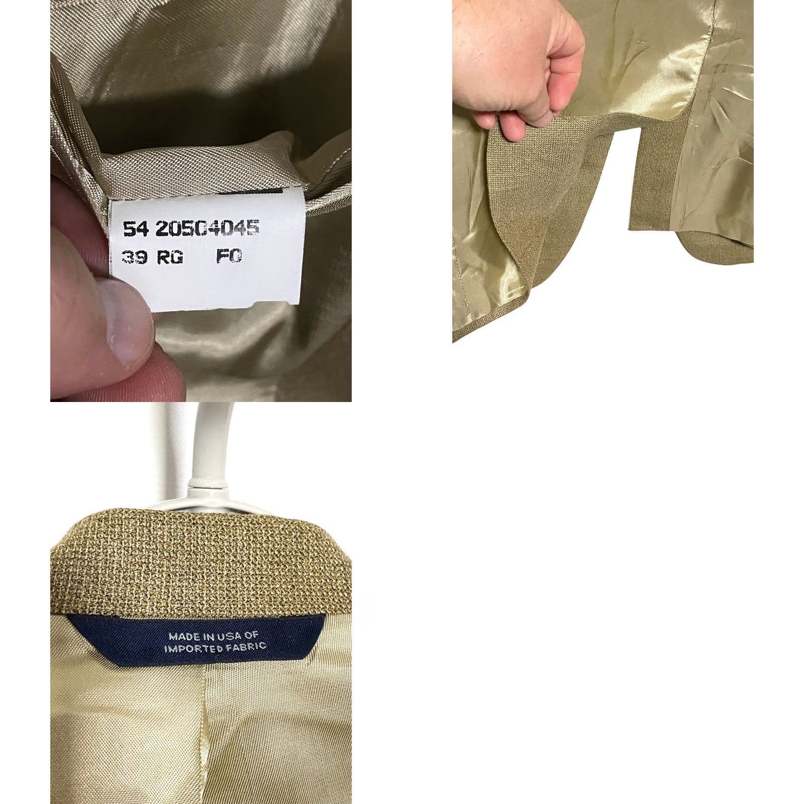 Brooks Brothers Brooks Brothers Wool Blazer Suit Jacket Mens 40 Regular Tan Notch Lapel Single-Breasted 2-Button Formal Career Business Jacket Coat Size 40R - 9 Thumbnail