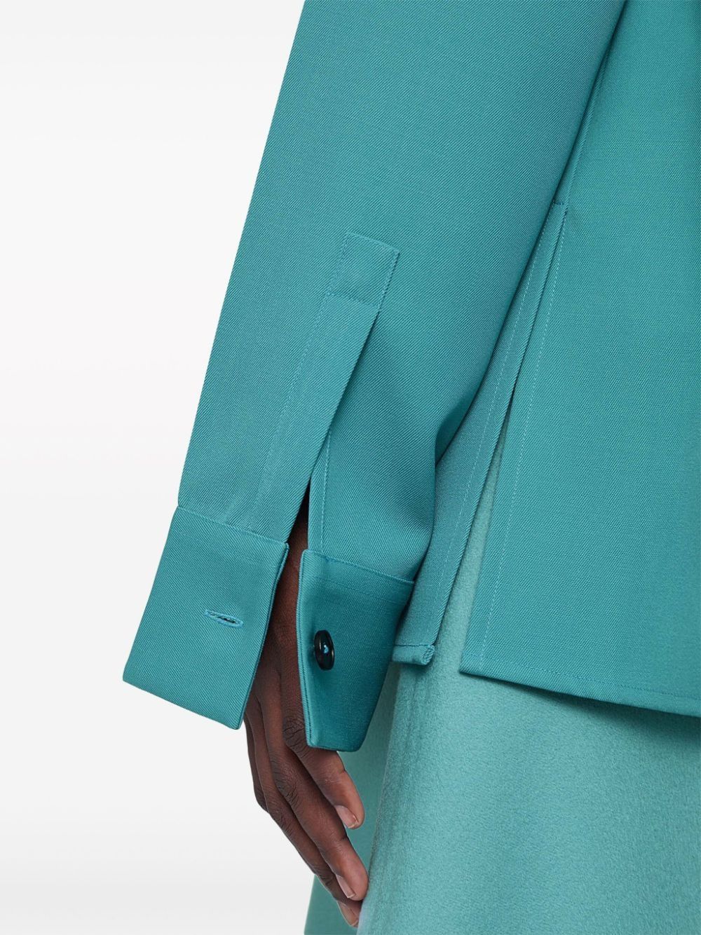 Jil Sander o1mt1gz0625 Button Shirt in Blue Green Size US XL / EU 56 / 4 - 5 Thumbnail