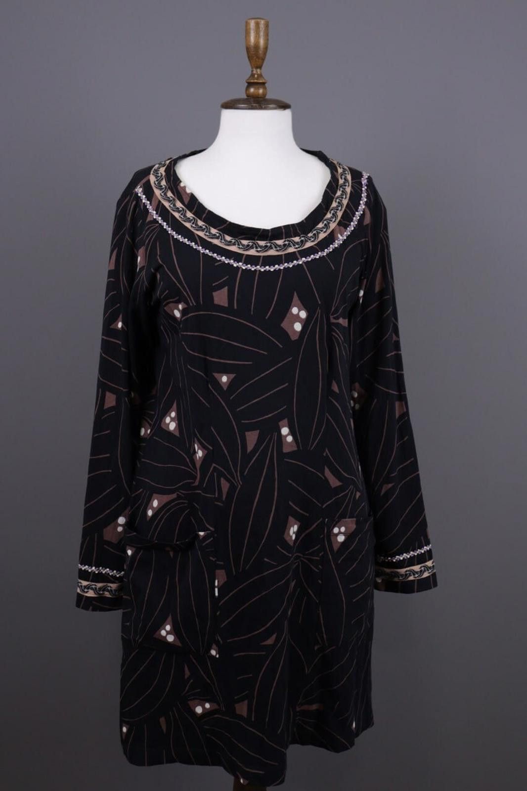 Marimekko Marimekko Black Long Sleeve Floral Lenght Dress Size M Size M / US 6-8 / IT 42-44 - 1 Thumbnail