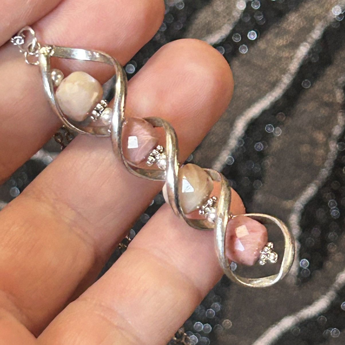 Handmade Handcrafted genuine faceted rhodonite twist cage necklace Size ONE SIZE - 6 Thumbnail
