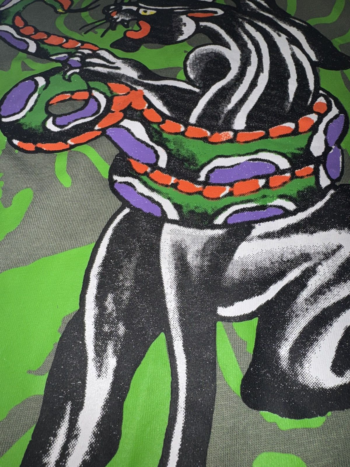 Ed Hardy Ed Hardy Olive Green Panther & Snake Graphic Tee large Size US L / EU 52-54 / 3 - 5 Thumbnail