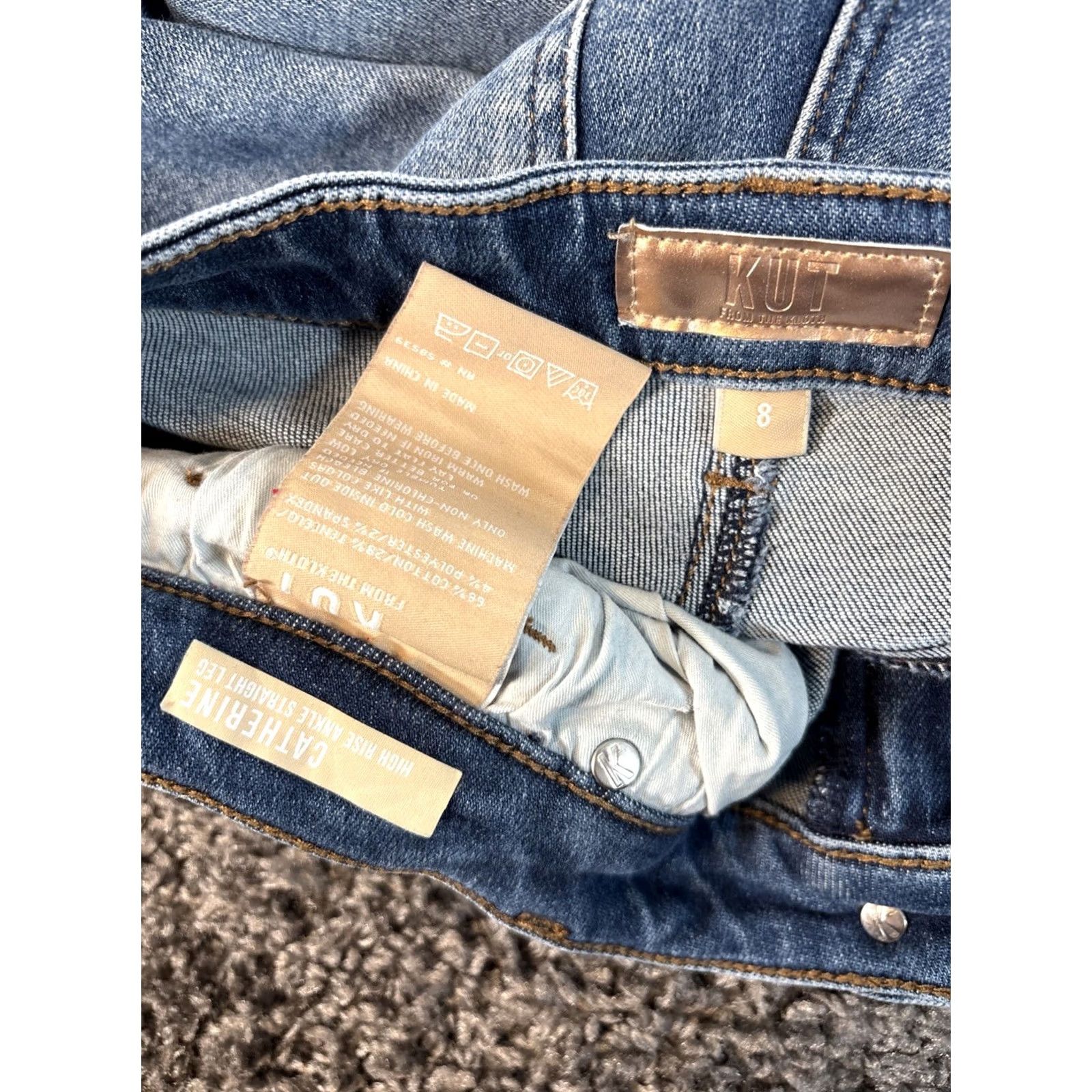 Vintage KUT from the Kloth Jeans Womens 8 28x26 Distressed High Rise Ankle Denim Pocket 5-Pocket Women Shoes? Size 30" / US 8 / IT 44 - 6 Thumbnail