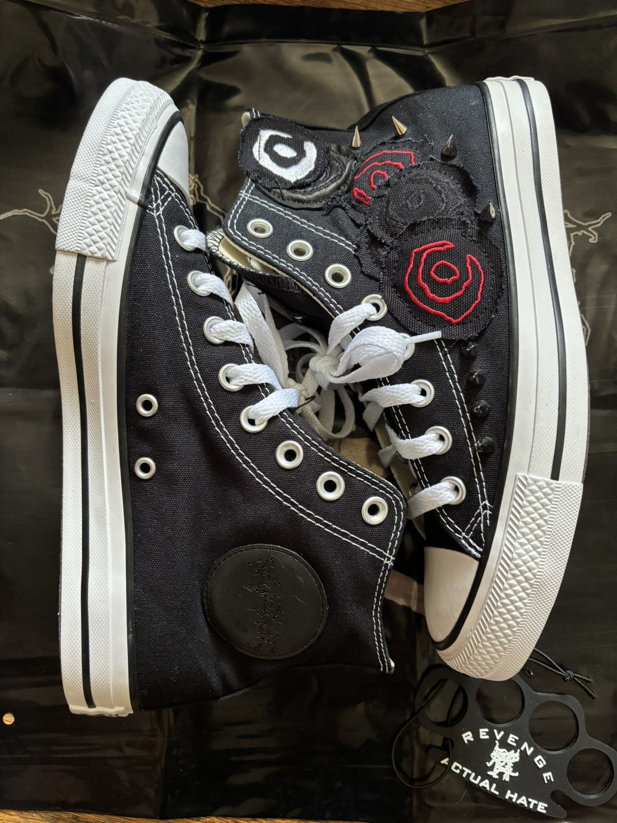 Revenge Revenge Actual Hate Converse Eye Patchwork Studded High-Top Size US 7 / EU 40 - 2 Thumbnail