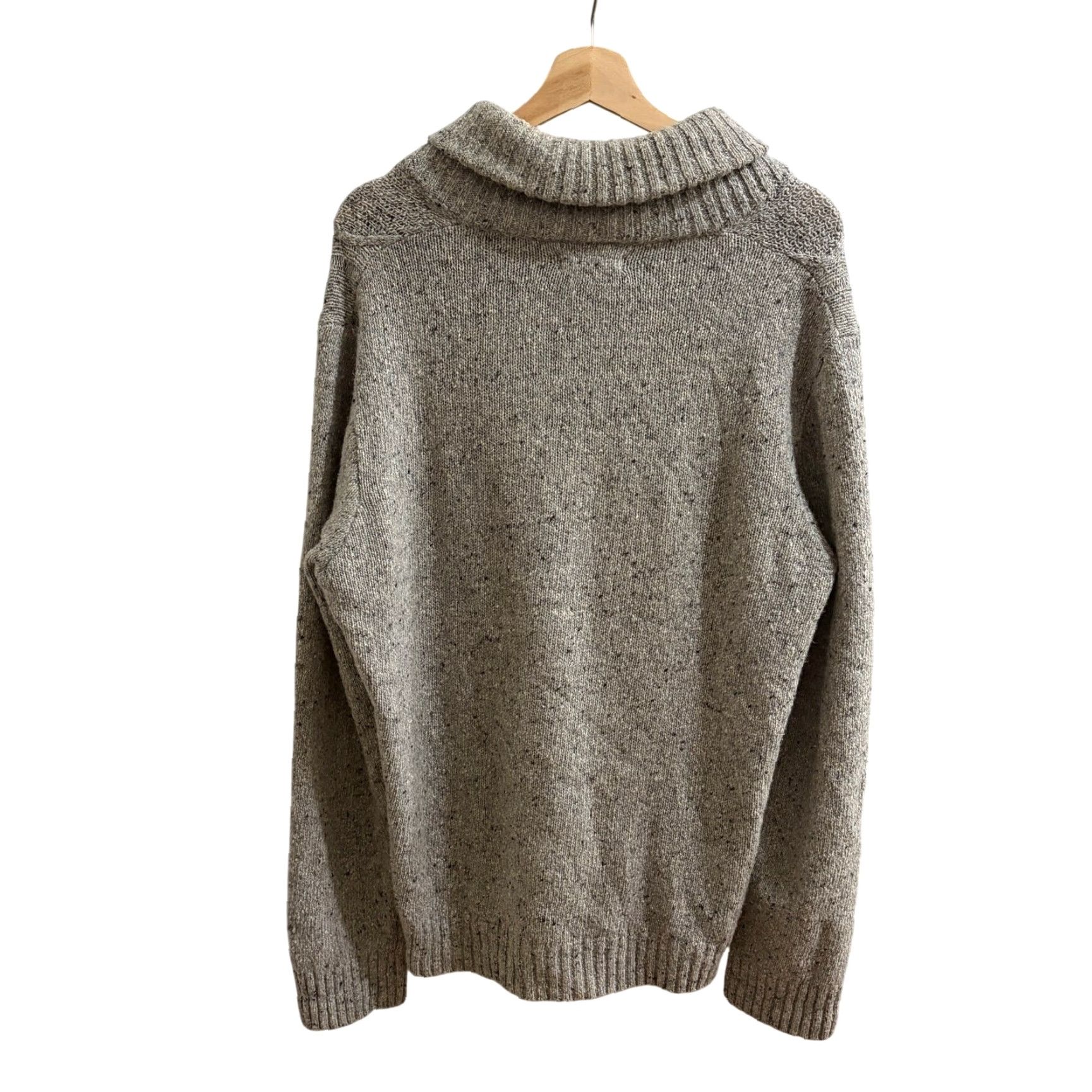 Vintage Luca Nobili Sweater Men Large Gray Heather Shawl Neck Cable Knit Pullover Italy Size US L / EU 52-54 / 3 - 2 Thumbnail