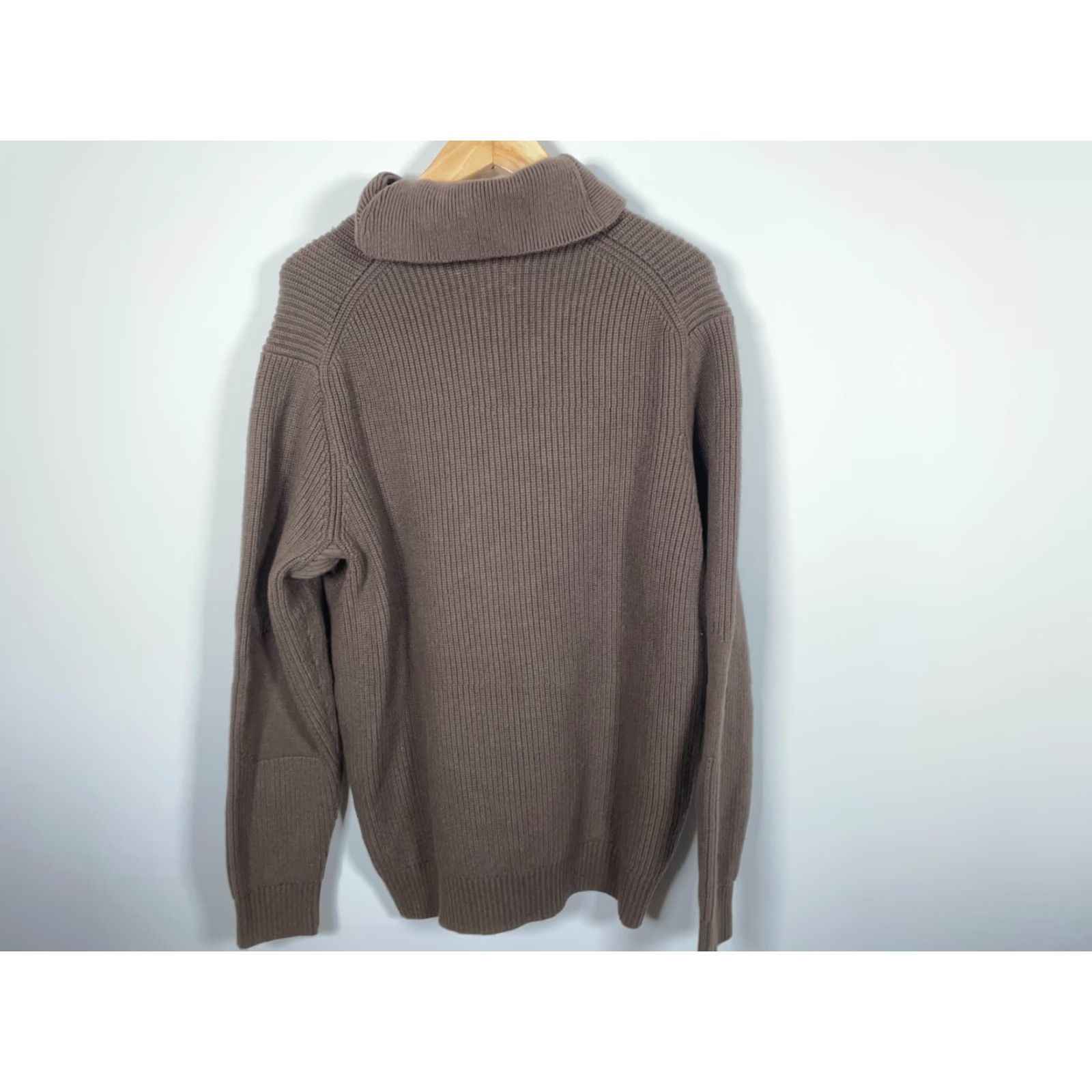 Vintage Duluth Brigadier Sweater Men's XL Tall Brown Cotton Wool Shawl Collar Heavy Knit Size US XL / EU 56 / 4 - 2 Thumbnail