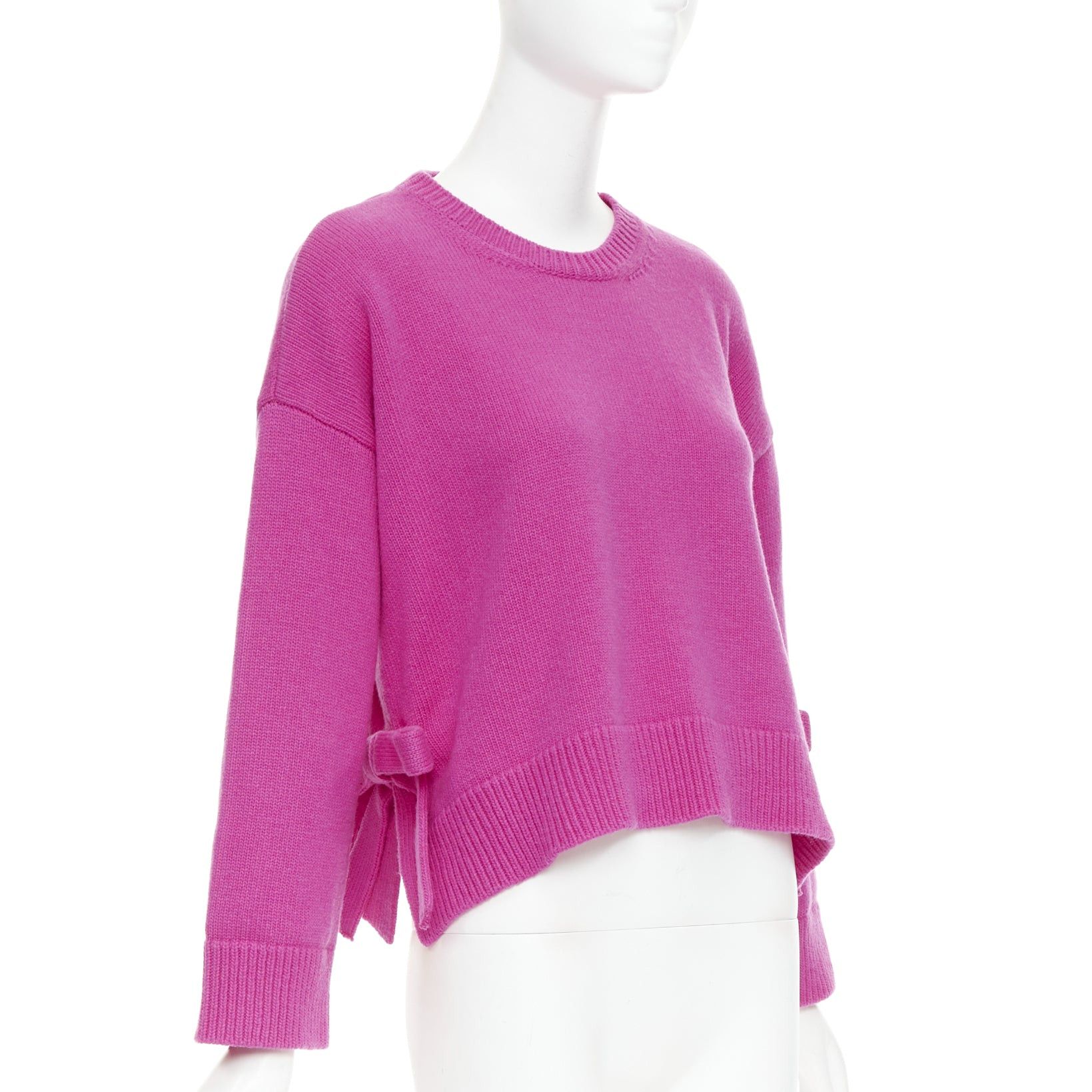 Valentino VALENTINO 2022 Pier Paolo Piccioli pink bow virgin wool boxy sweater XS Size S / US 4 / IT 40 - 1 Thumbnail