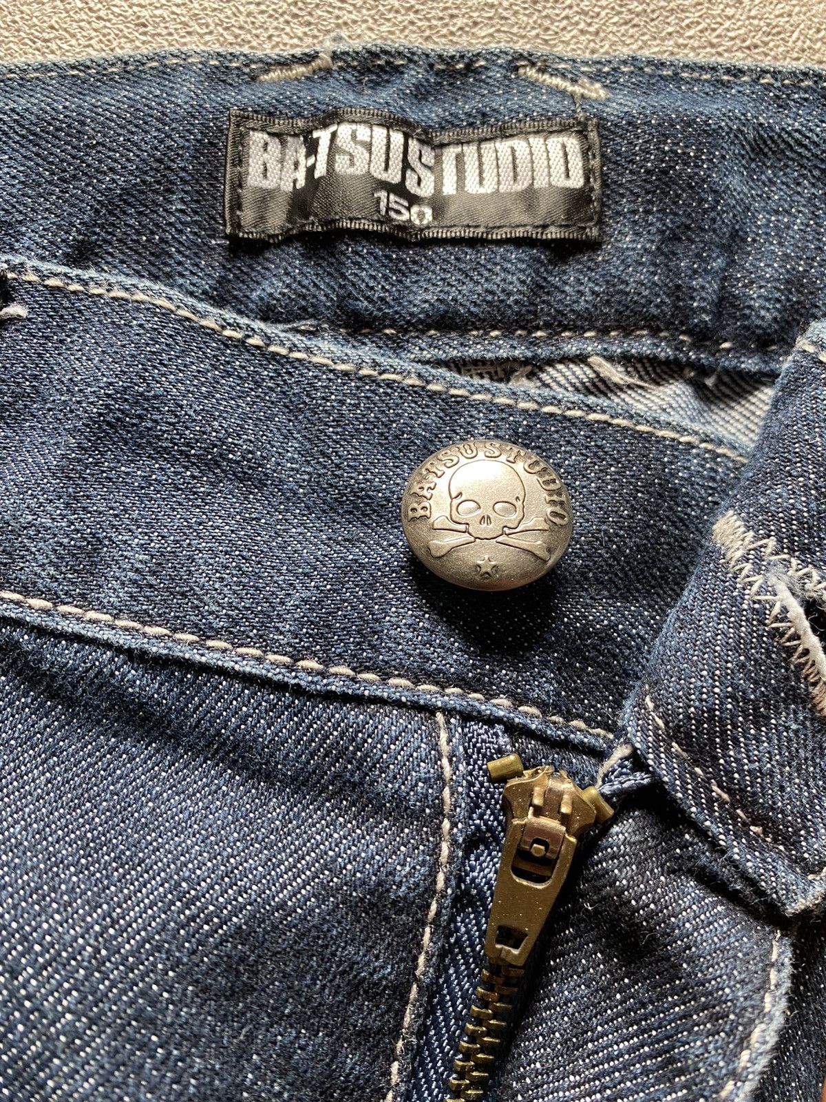 Japanese Brand 2000s Bat-su Studio Plaid Washed Denim - Punk Style Size US 26 / EU 42 - 4 Thumbnail