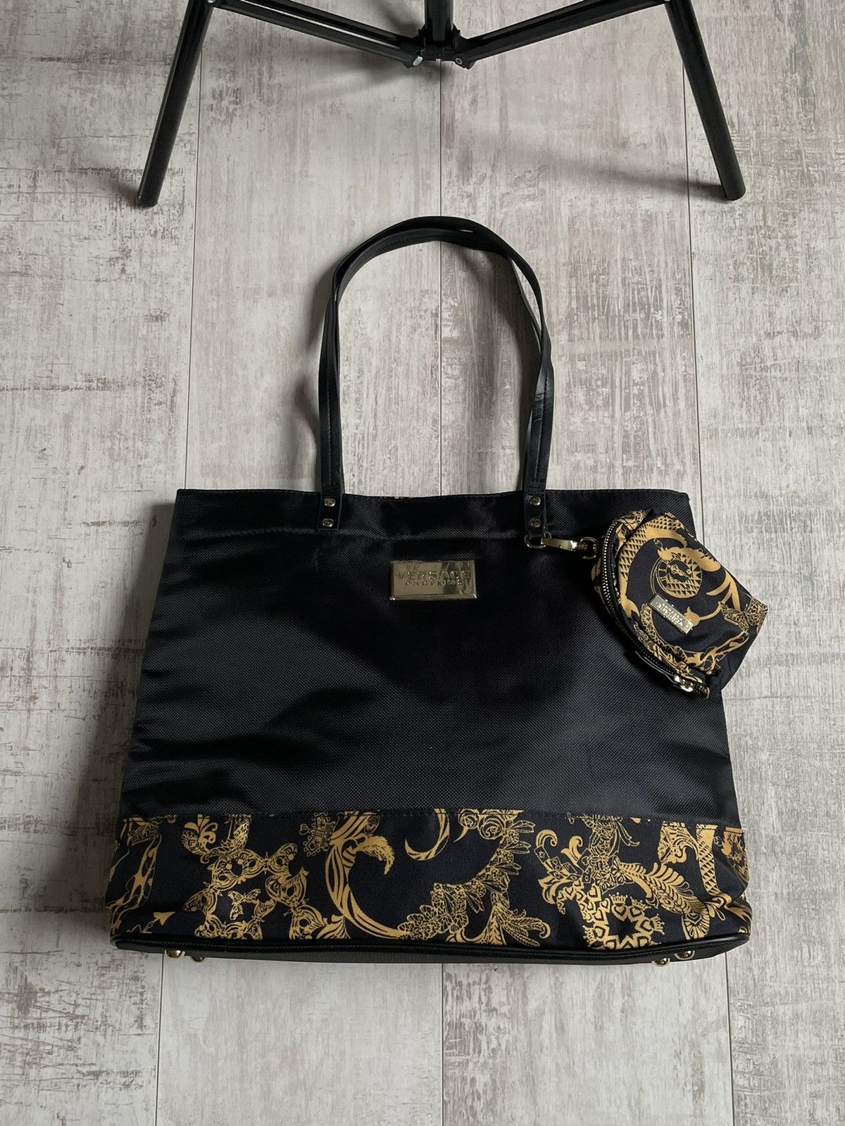 Versace Versace Parfums Weekender Tote Bag Black/Gold RARE Size ONE SIZE - 1 Thumbnail