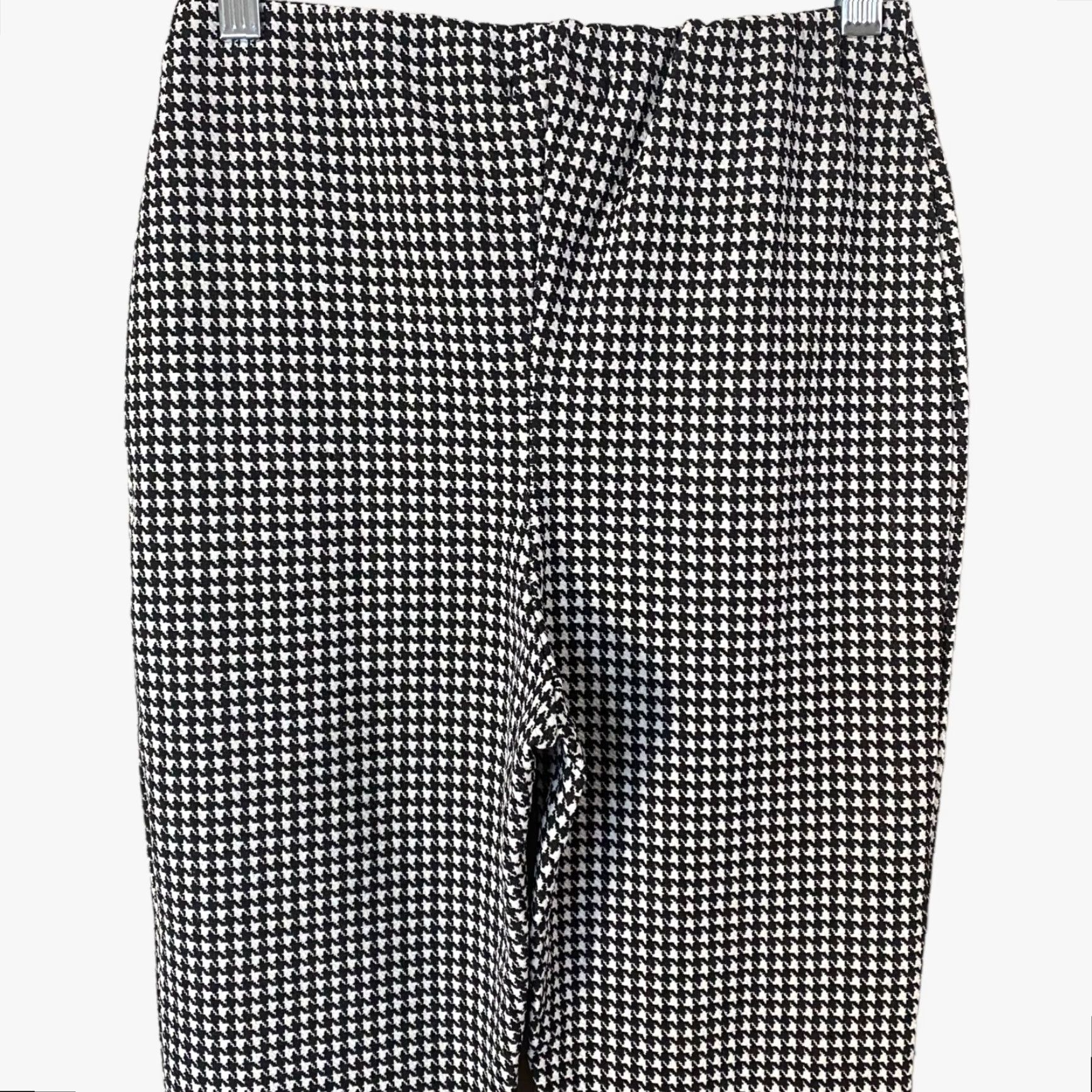 Nasty Gal Nasty Gal Pants Women High-Waisted Houndstooth Fitted Stretch Black White 4 Polyester Blend Slim Ankle Women’s 4 Mens? Size 27" / US 4 / IT 40 - 6 Thumbnail