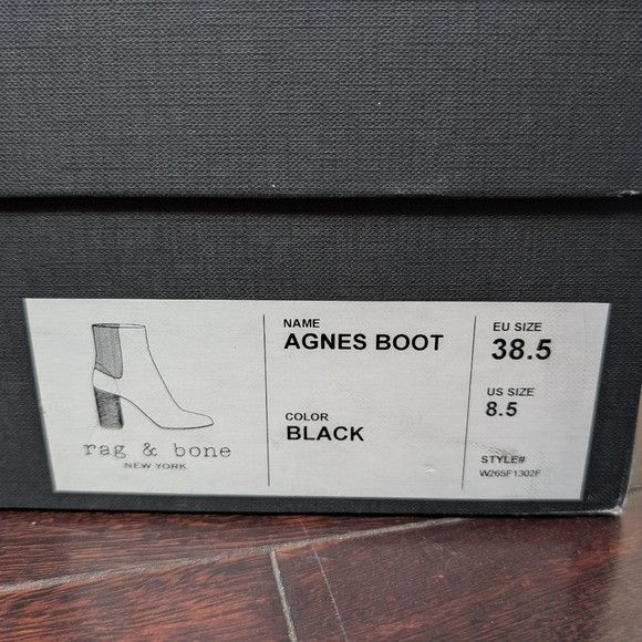 Rag & Bone Rag & Bone Agnes Ankle Leather Block Heel Boots - Black Size US 8.5 / IT 38.5 - 5 Thumbnail