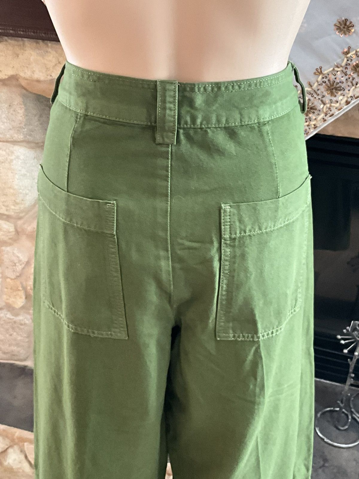 Free People Free People Green Wide-Leg Cropped Pants Size 30" / US 8 / IT 44 - 6 Thumbnail