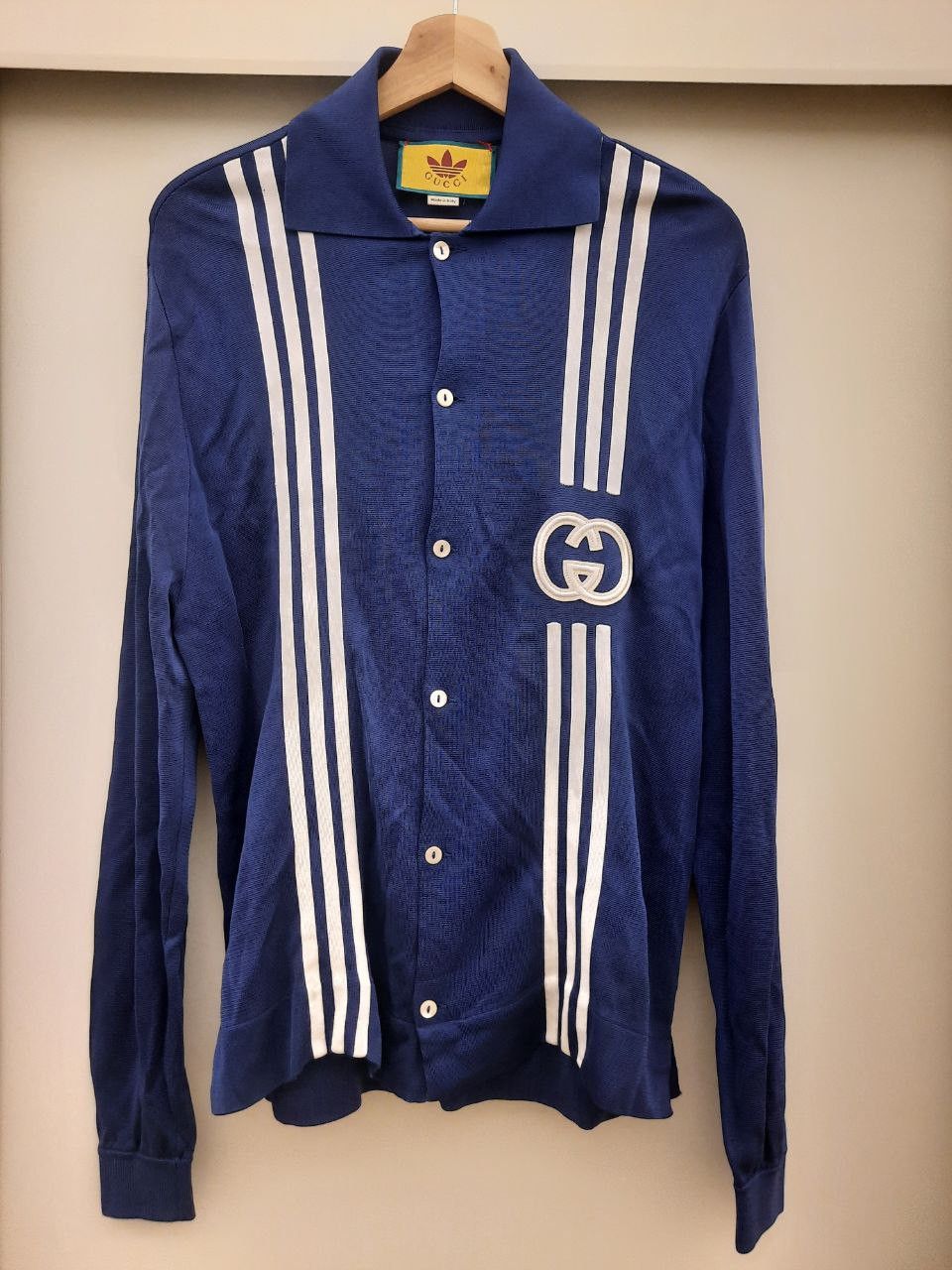 Adidas × Gucci Viscose Striped Cardigan Shirt Size US S / EU 44-46 / 1 - 1 Thumbnail