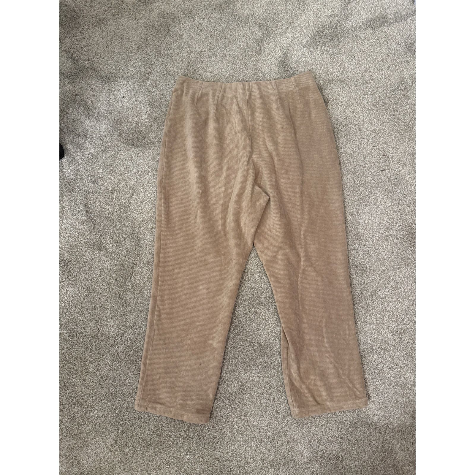 L.L. Bean L.L. Bean Women's Tan Cropped Pull-On Corduroy Pants, L Size 32" / US 10 / IT 46 - 6 Thumbnail