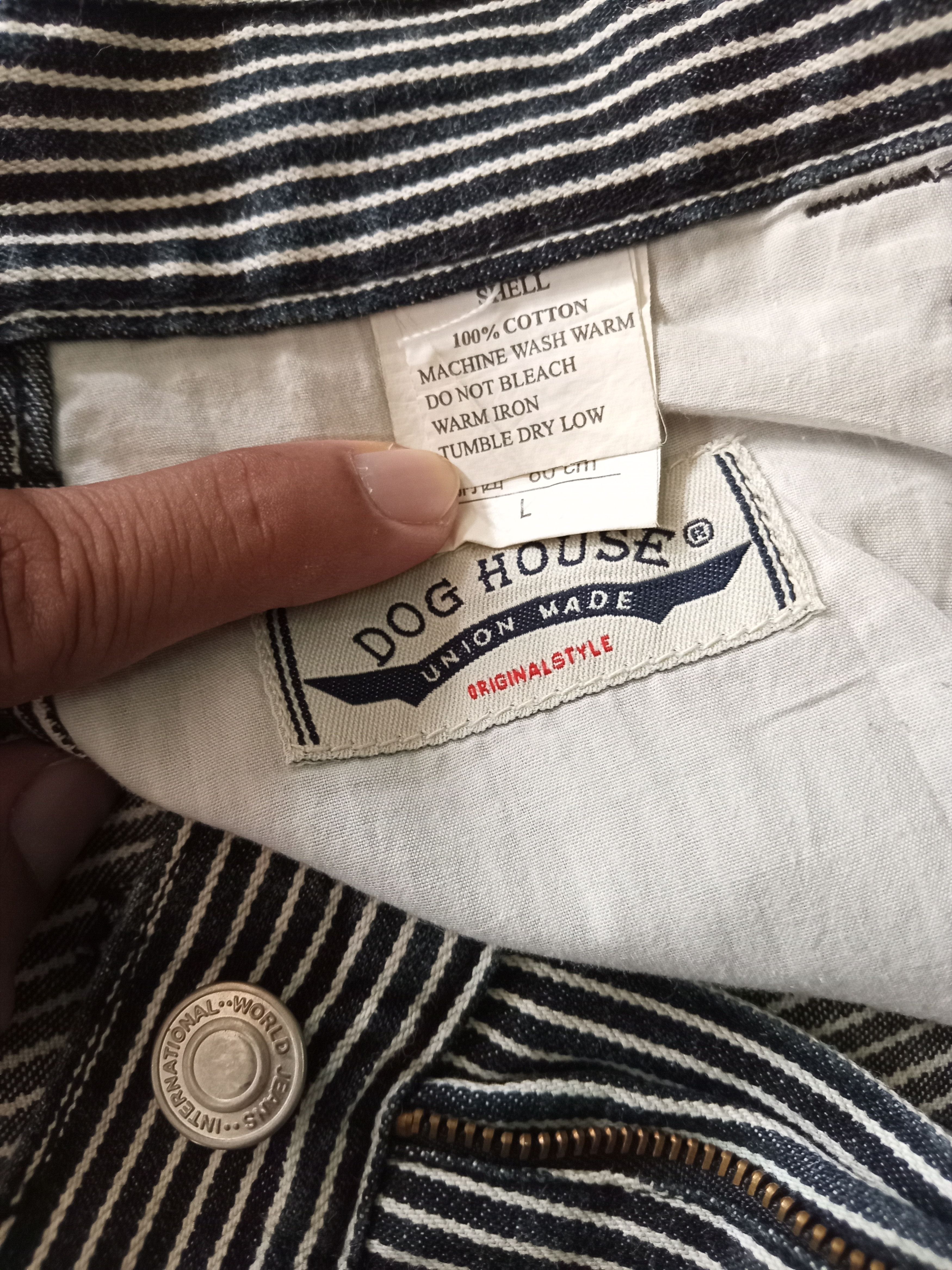 Japanese Brand × Vintage DOG HOUSE💥Faded Union Made Hickory Stripes Carpenter Pants Size US 32 / EU 48 - 7 Thumbnail