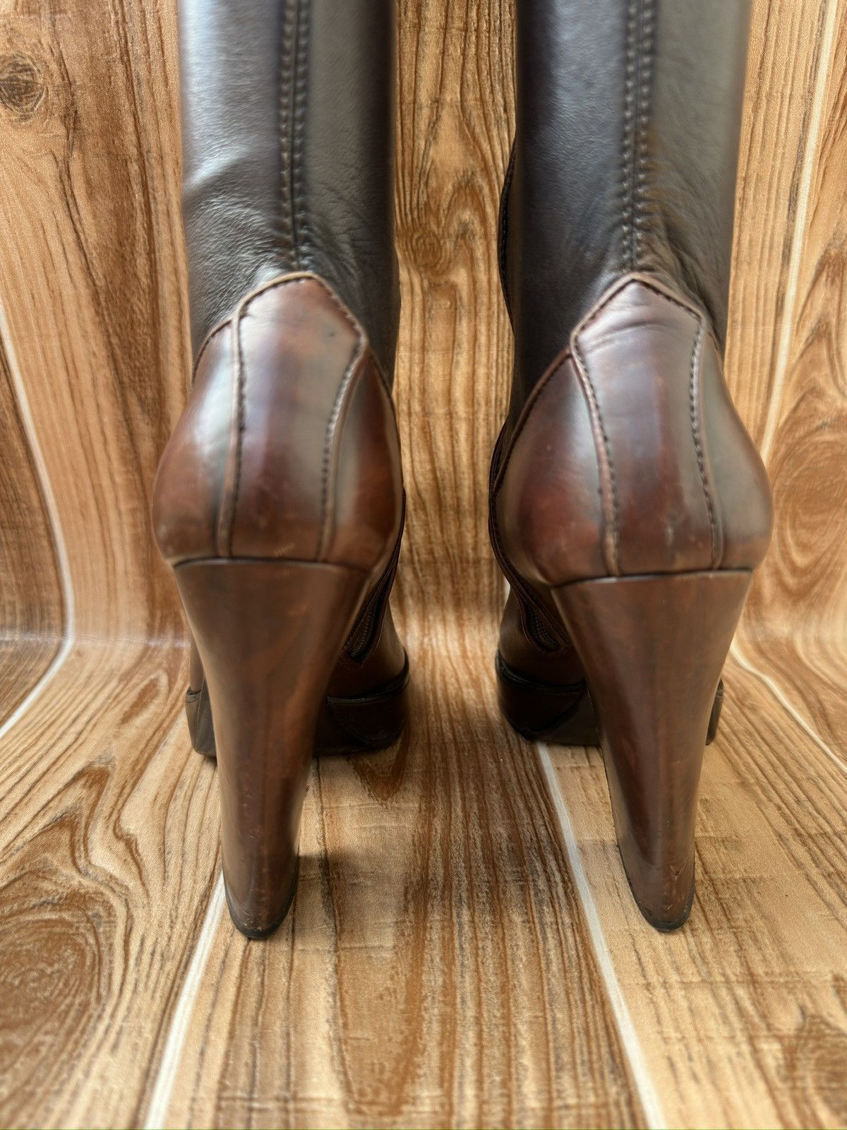 Prada × Vintage FW Fall 2006 Runway Brown Leather Sock Boots Size US 6 / IT 36 - 13 Thumbnail