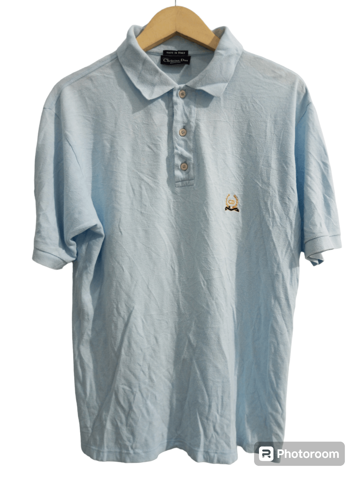 image of Christian Dior Monsieur Polo Shirt in Ice Blue, Men's (Size Large)