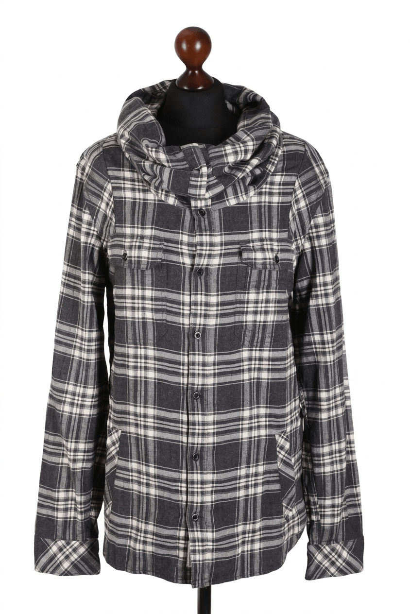 Allsaints AllSaints Spitalfields Plaid Cowl Neck Long Sleeve Shirt Size US M / EU 48-50 / 2 - 1 Thumbnail