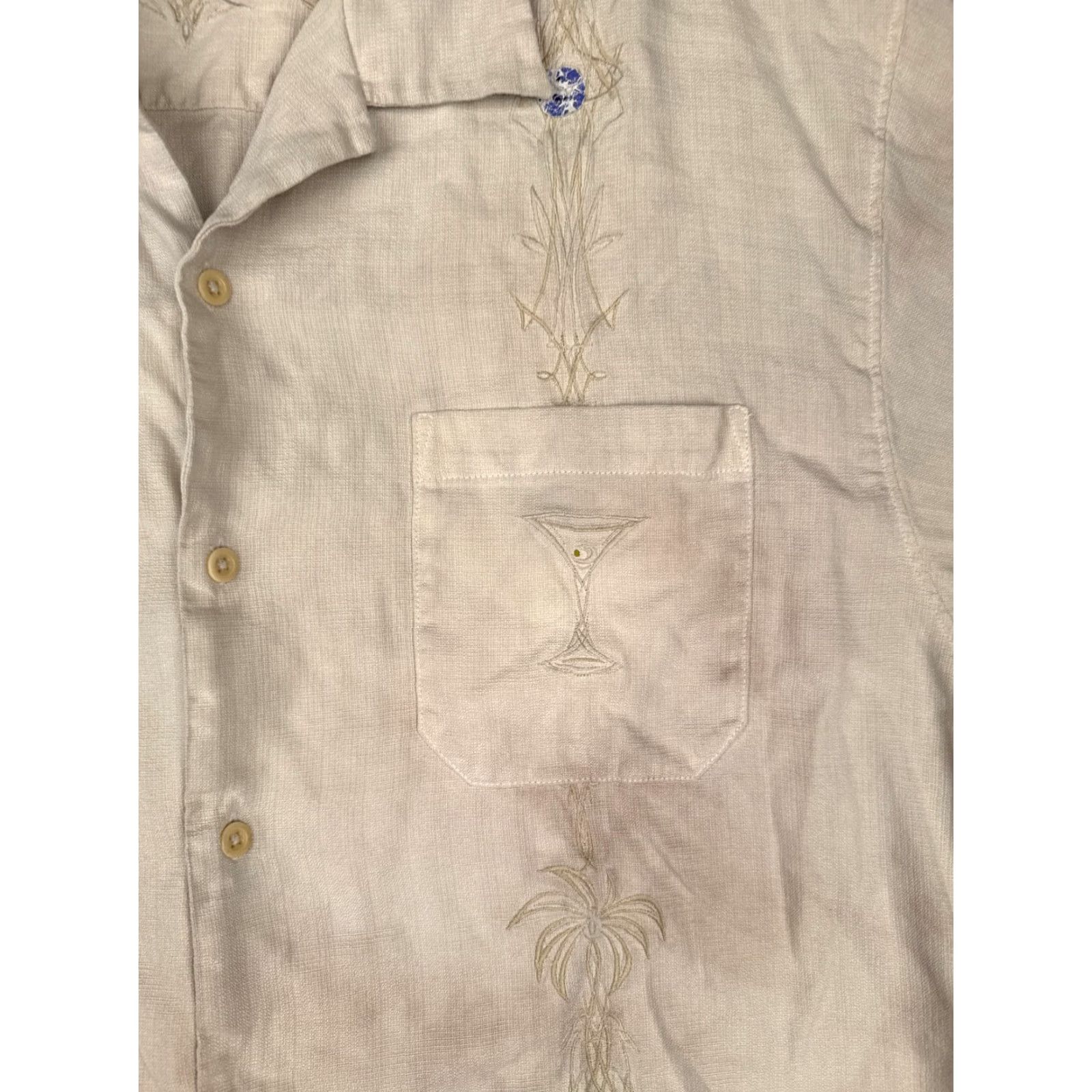 Tommy Bahama Tommy Bahama Shirt Men Large Ivory Silk 100% Button Up Hawaiian Read Size US L / EU 52-54 / 3 - 6 Thumbnail