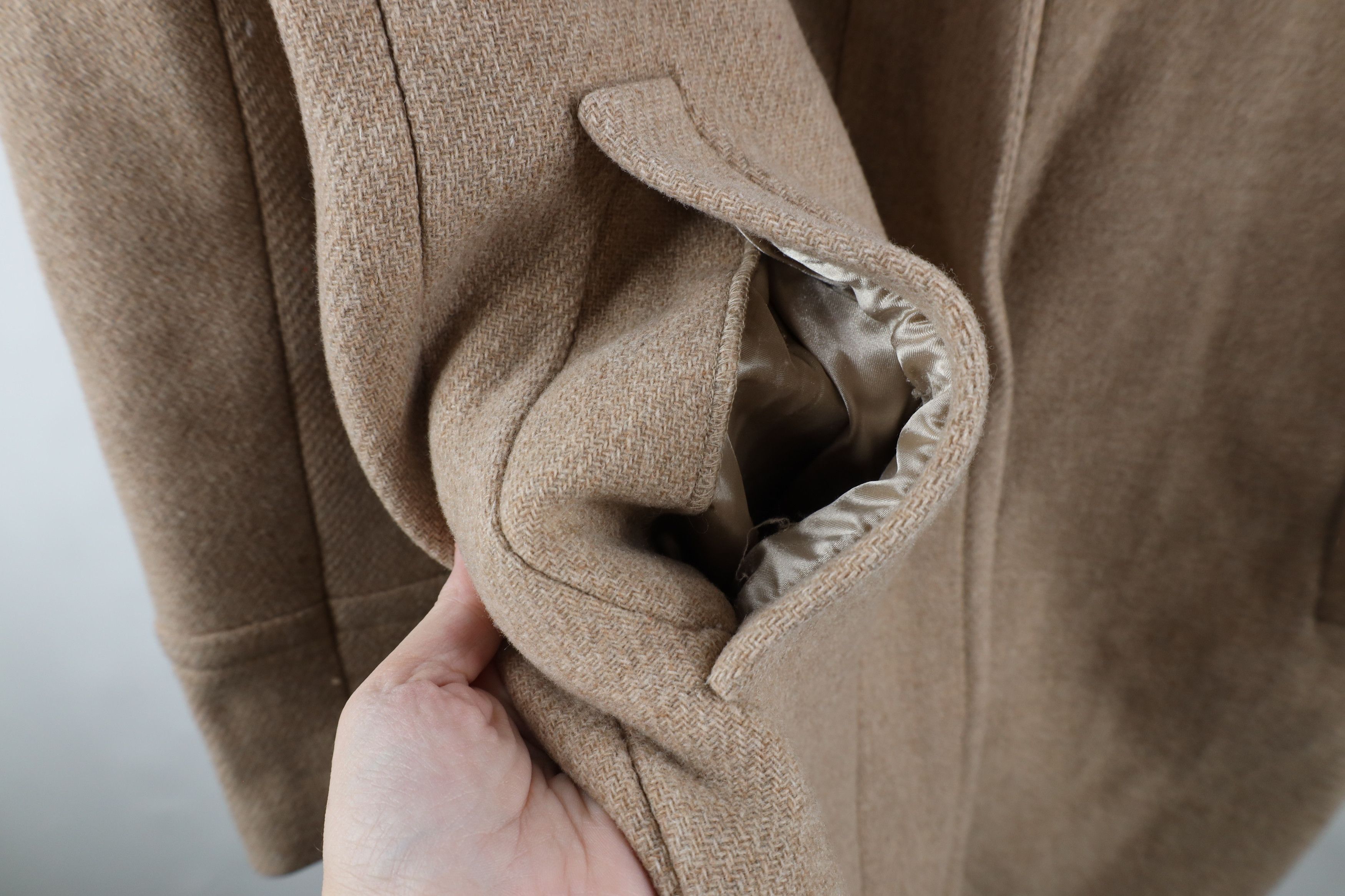J.Crew × Vintage J Crew Cloth Nello Gori Cocoon Wool Coat Jacket Beige Size XL / US 12-14 / IT 48-50 - 5 Thumbnail