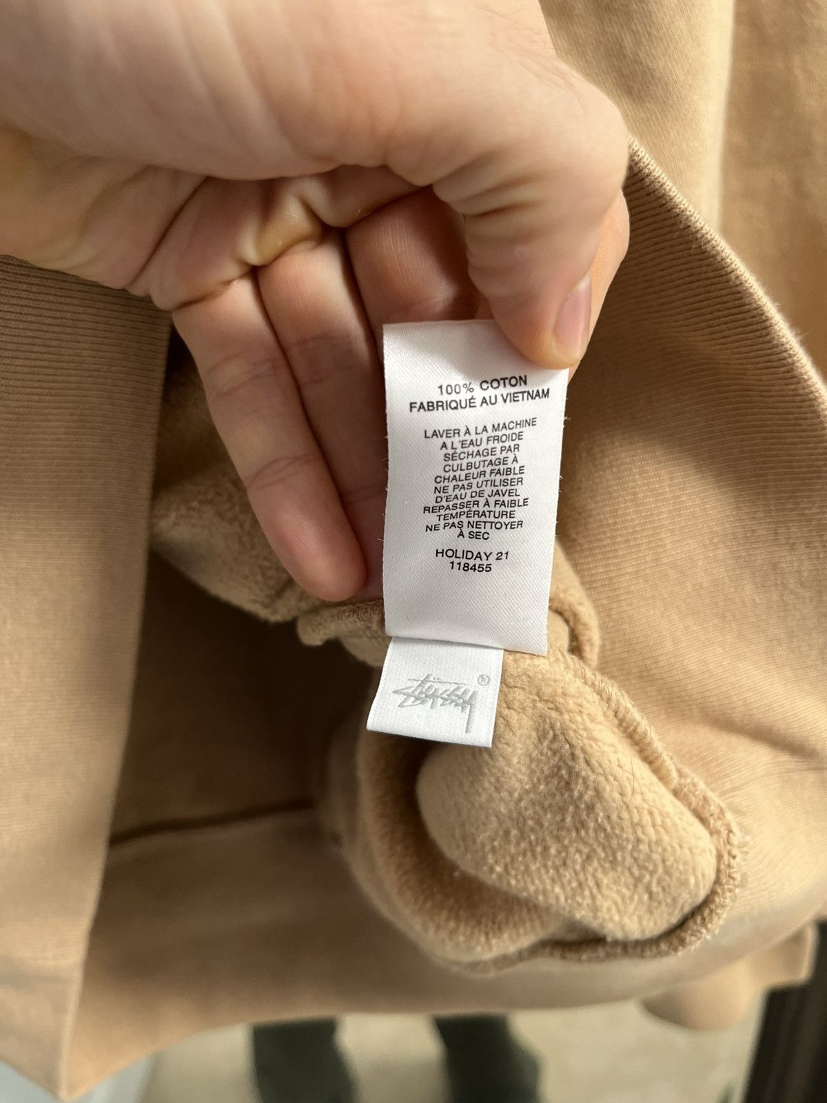 Stussy Stussy Hood Embroidered Hoodie 'Beige' size Xl mens rare Size US XL / EU 56 / 4 - 4 Thumbnail