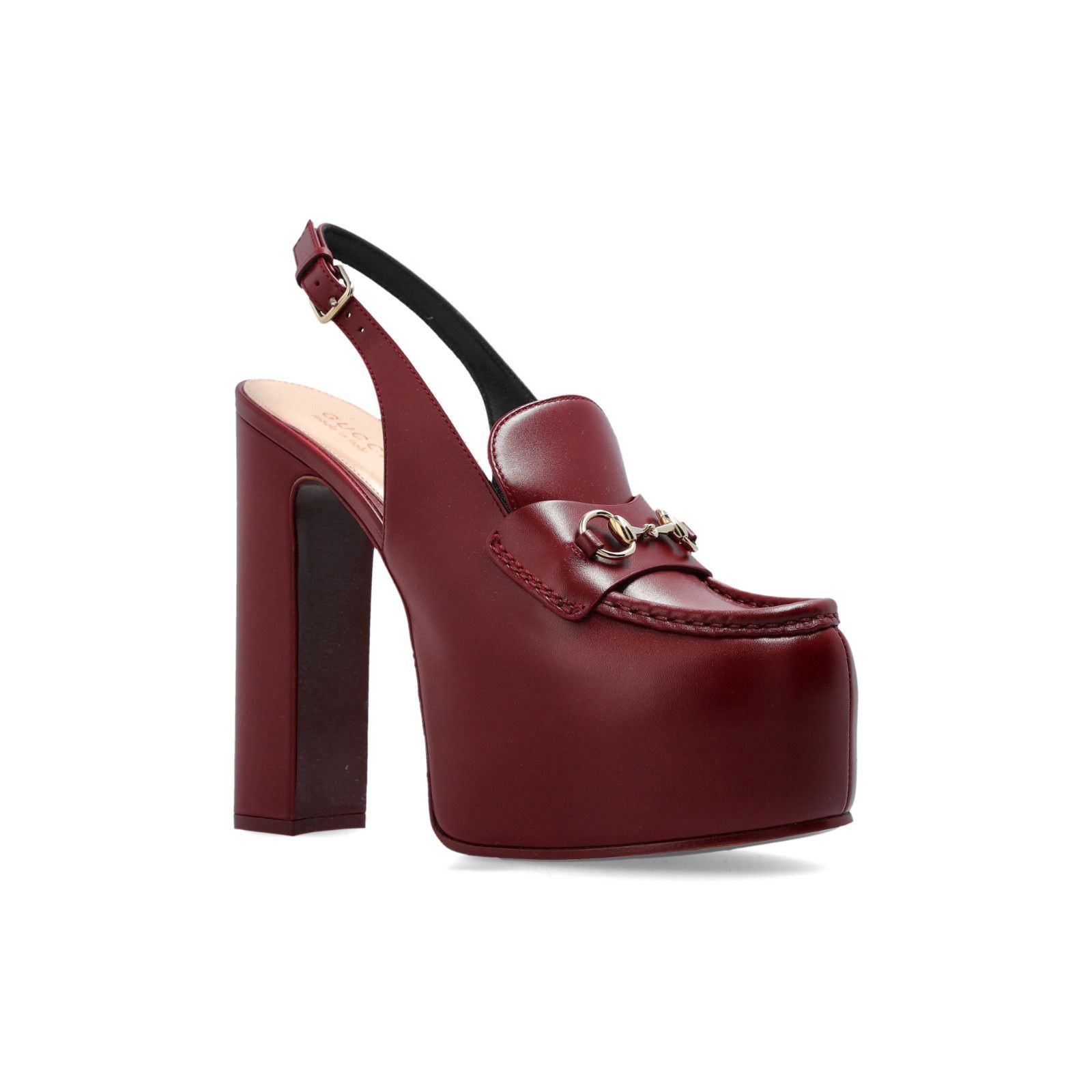 Gucci GUCCI Horsebit Rosso Ancora Red Platform Pumps New & Authent Size US 9 / IT 39 - 2 Thumbnail