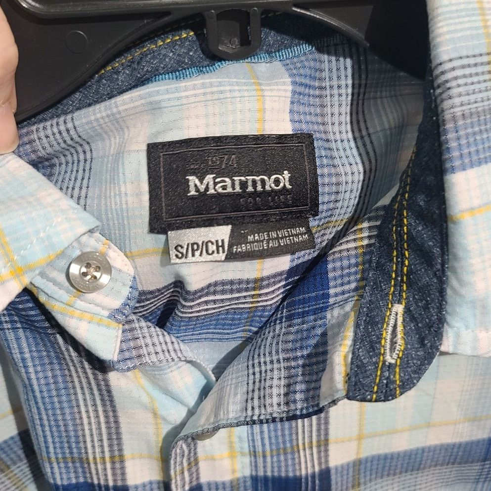Marmot Marmot Blue Plaid Short Sleeve Button Shirt Size S Size US S / EU 44-46 / 1 - 5 Thumbnail