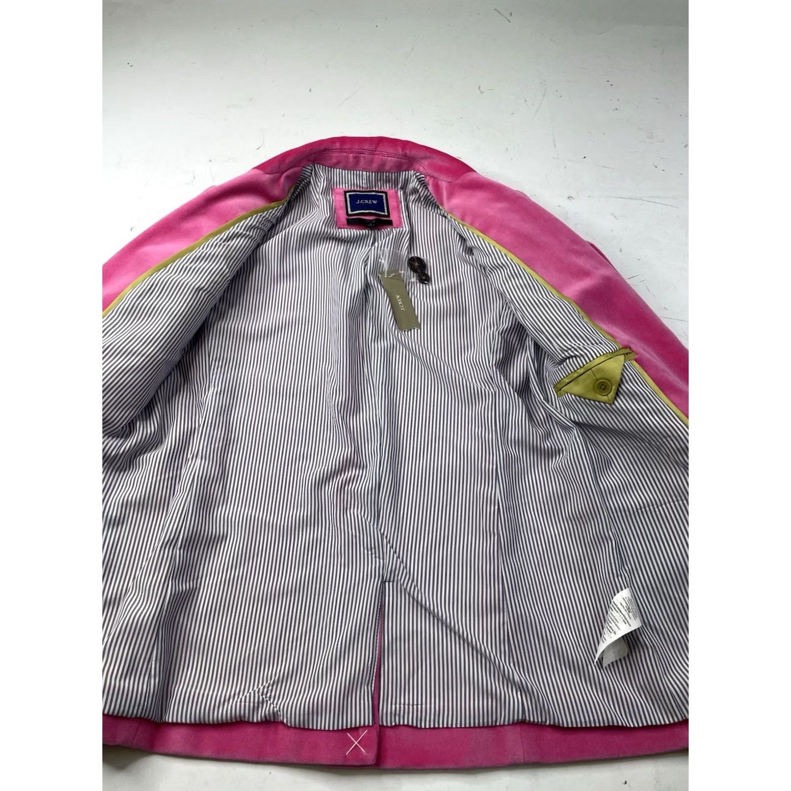 J.Crew J.CREW Blazer Jacket Single-Breasted Velvet Pink Roses Peak Lapel 2 Women NWT Velvet Cotton Dry Clean Only Size XS / US 0-2 / IT 36-38 - 2 Thumbnail