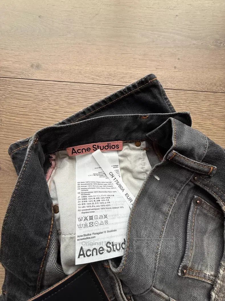 Acne Studios Acne Studios Black Splattered Distressed Flared Denim Jean Size US 29 - 3 Thumbnail