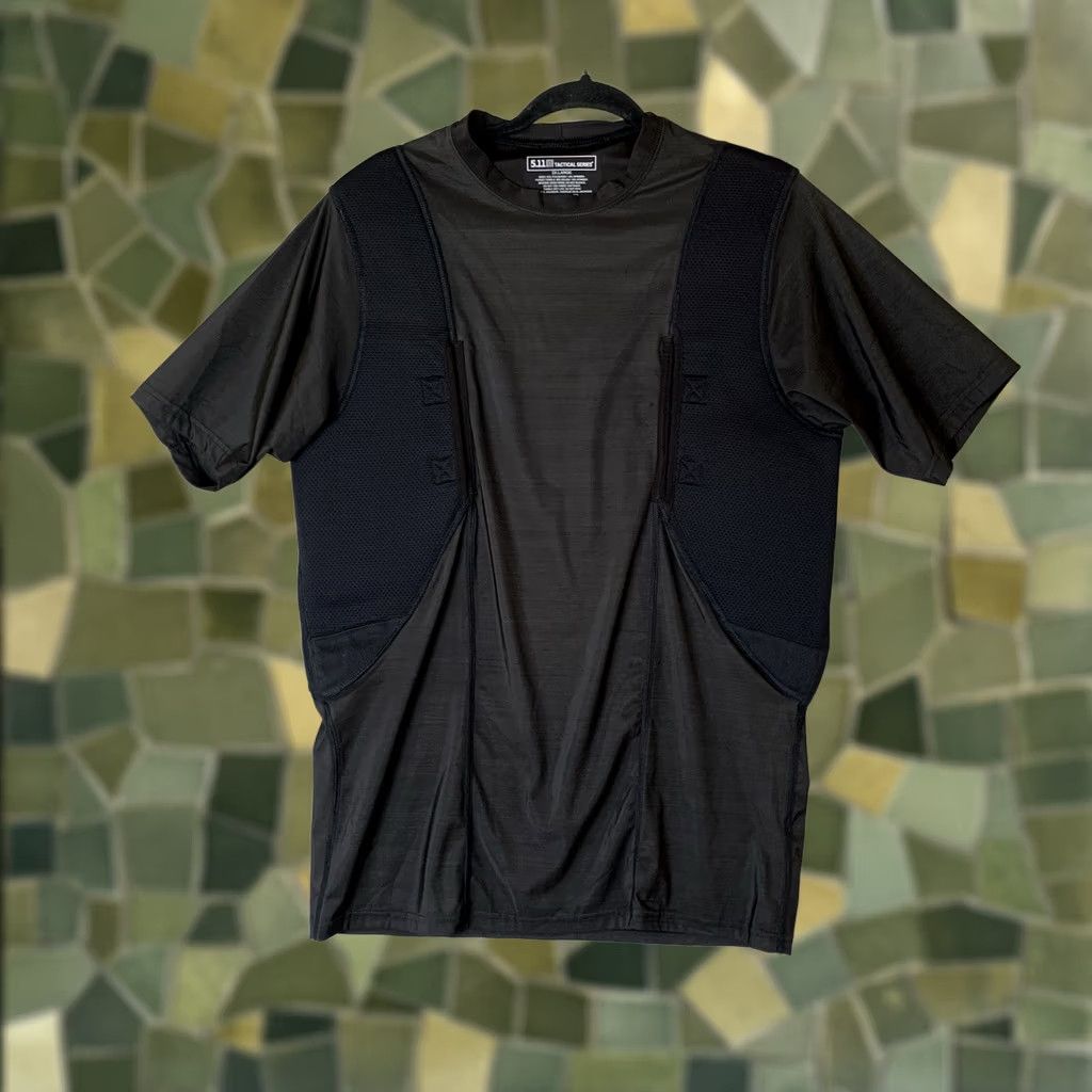 Vintage 5.11 Tactical Holster Shirt Men 2XL Black Concealed Carry Undershirt Stretch Shirt Short Sleeve Crew Neck Size US XXL / EU 58 / 5 - 1 Thumbnail