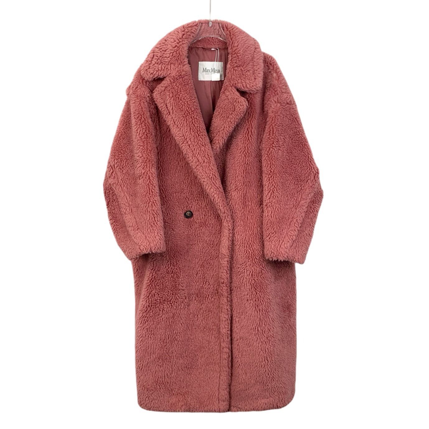 Max Mara Max Mara Womens Pink Teddy Bear Coat Longline Button Closure Size M / US 6-8 / IT 42-44 - 1 Thumbnail