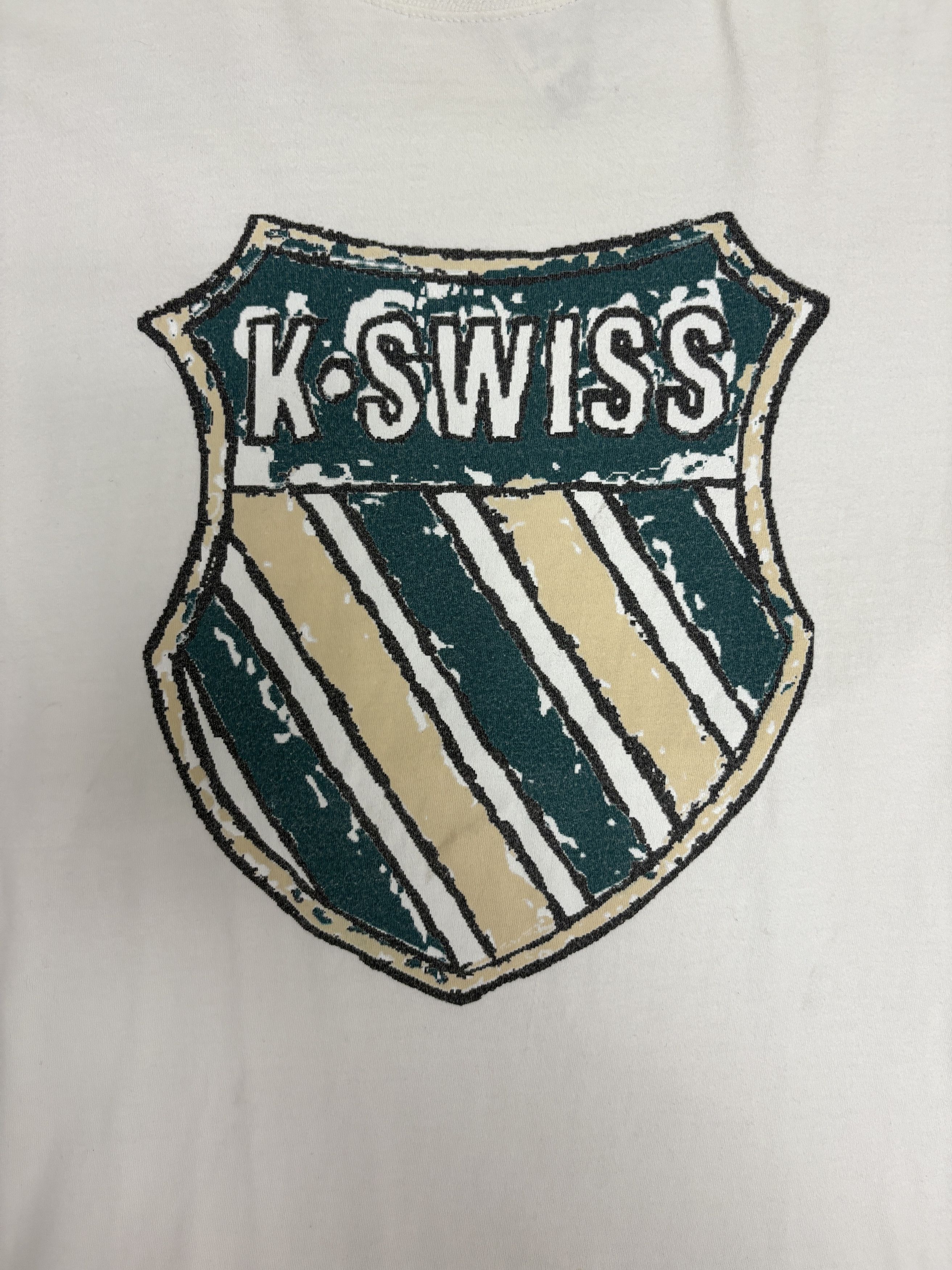 K-Swiss K-Swiss Shoes Vintage Made in USA White T-Shirt Tee Size US XL / EU 56 / 4 - 2 Thumbnail
