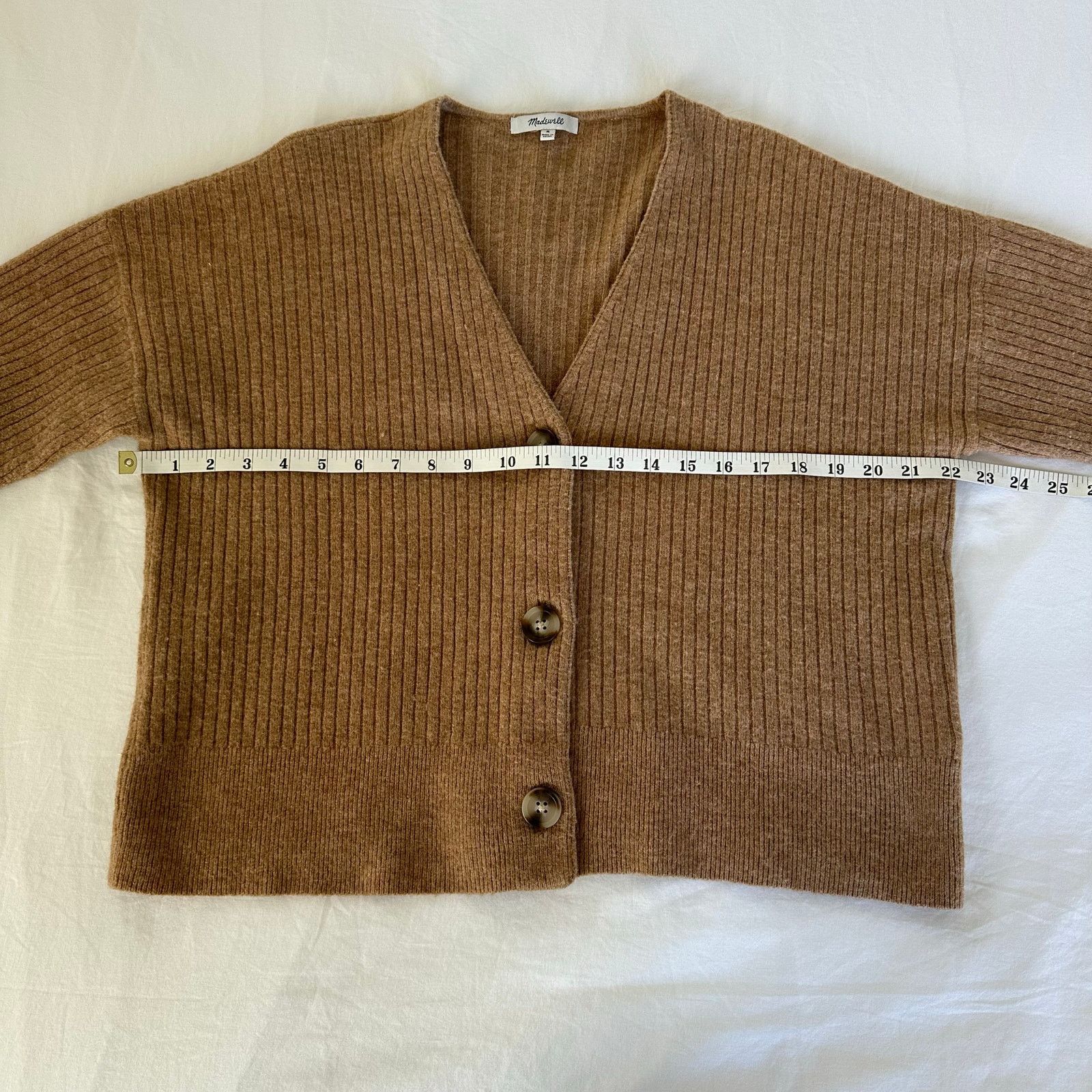 Madewell Madewell Cameron Ribbed Cropped Wool Alpaca Cardigan Camel M Size M / US 6-8 / IT 42-44 - 5 Thumbnail