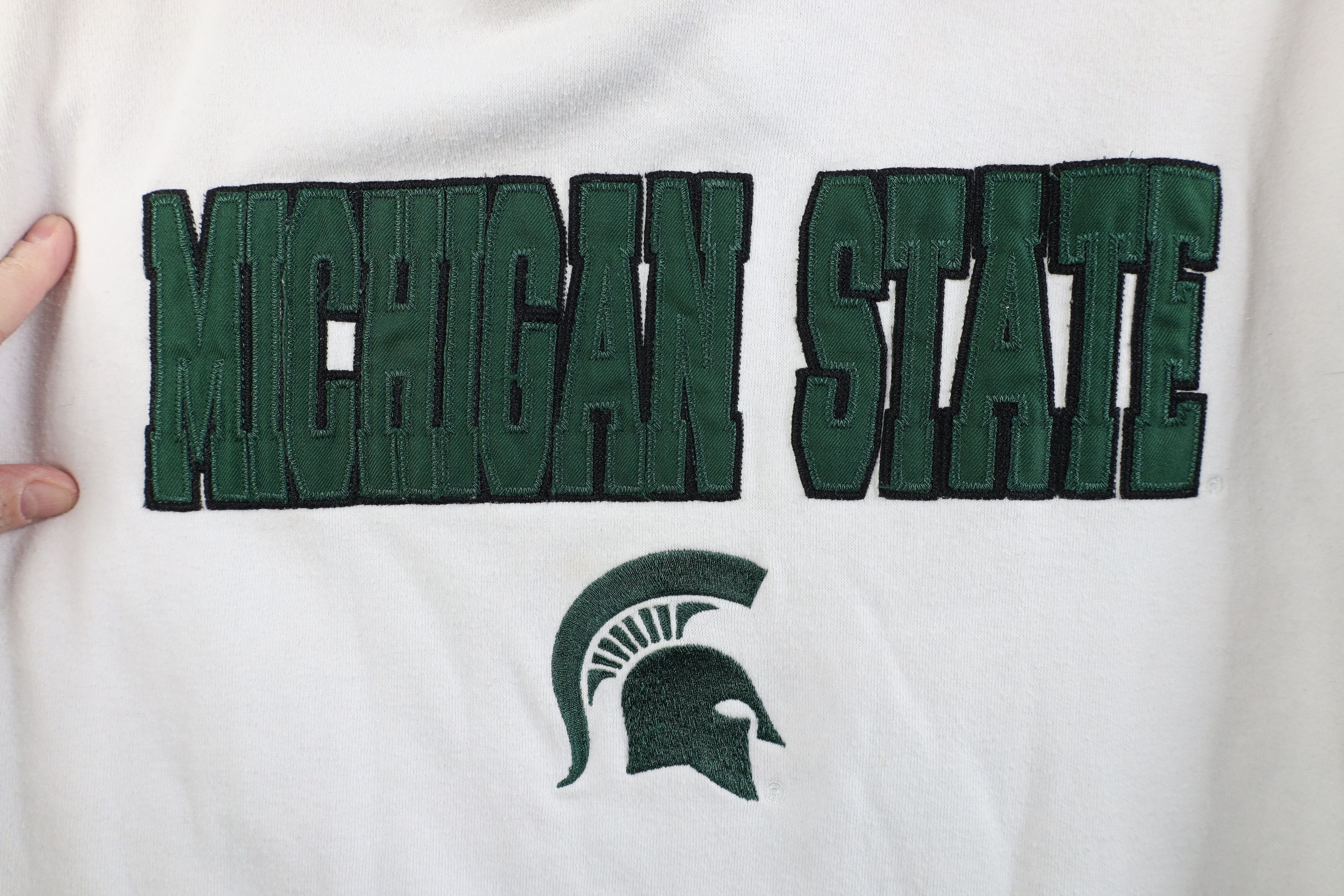 Vintage Vintage 90s Y2K Michigan State University Hoodie White Size US M / EU 48-50 / 2 - 8 Thumbnail