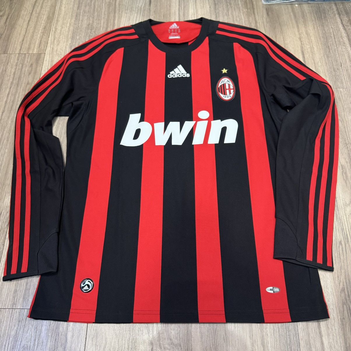 Adidas AC Milan 08/09 longsleeves home shirt #32 Beckham Size US M / EU 48-50 / 2 - 1 Thumbnail